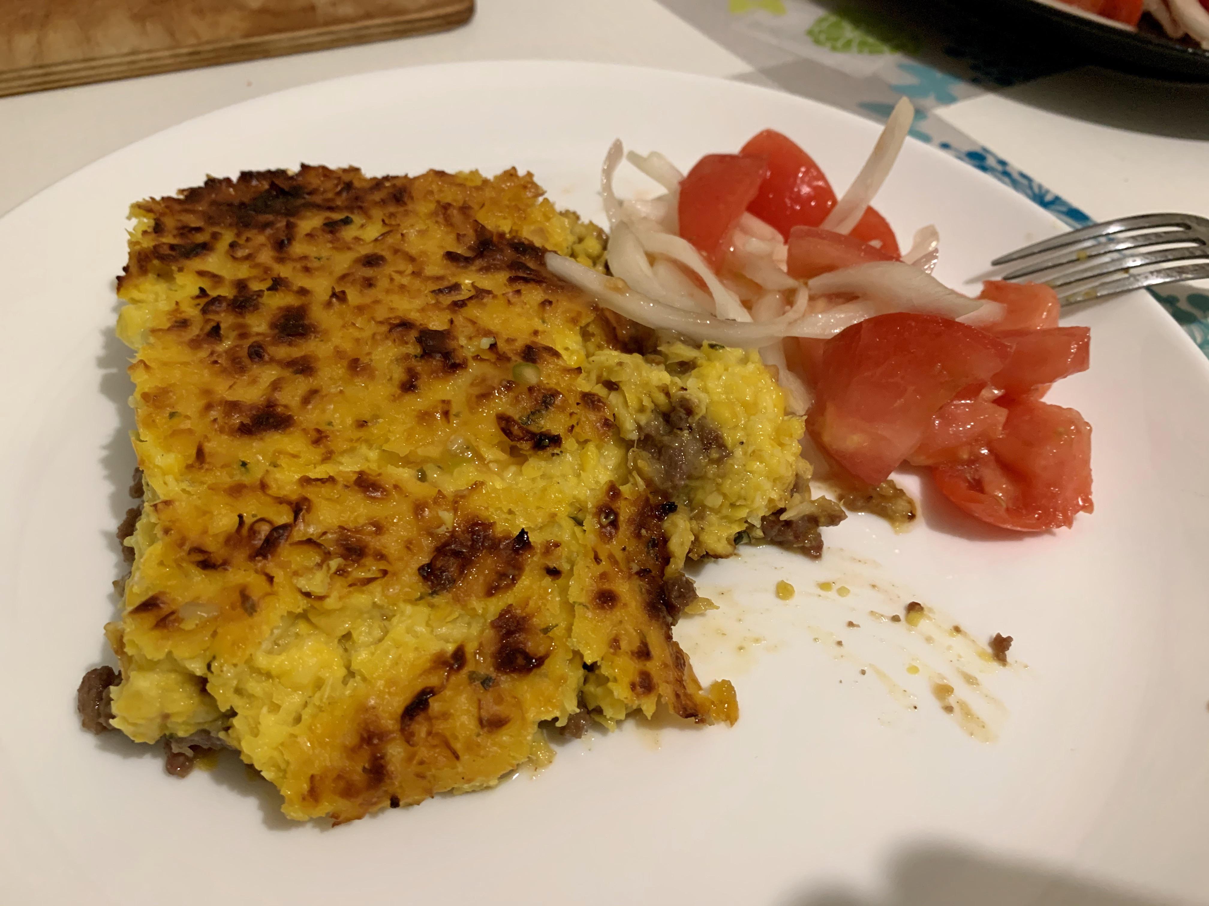 Desde Rusia su pastel de choclo y ensalada chilena r/chile