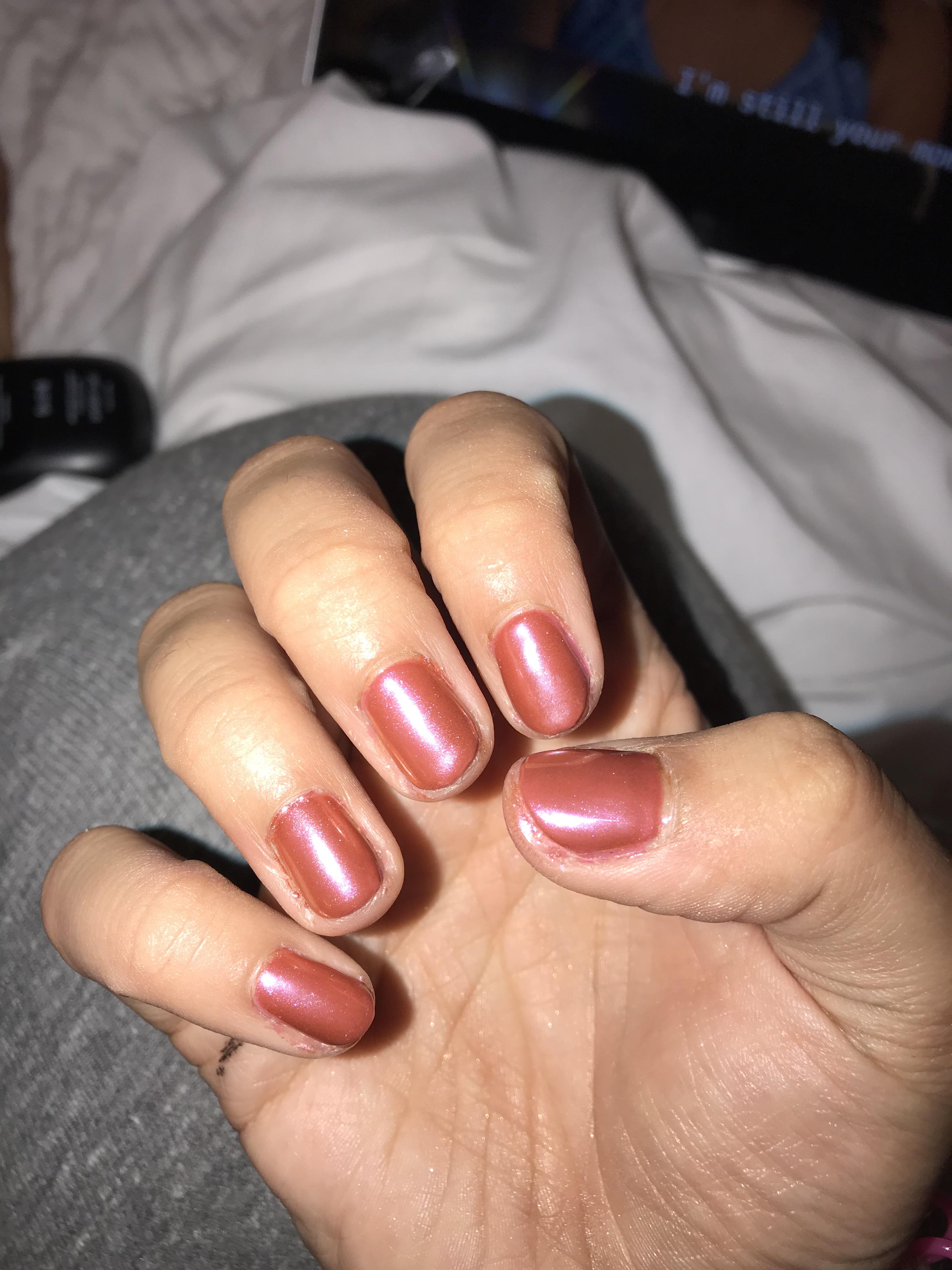 Y&S 350 with pink Sensationail Chrome gel manicure powder r