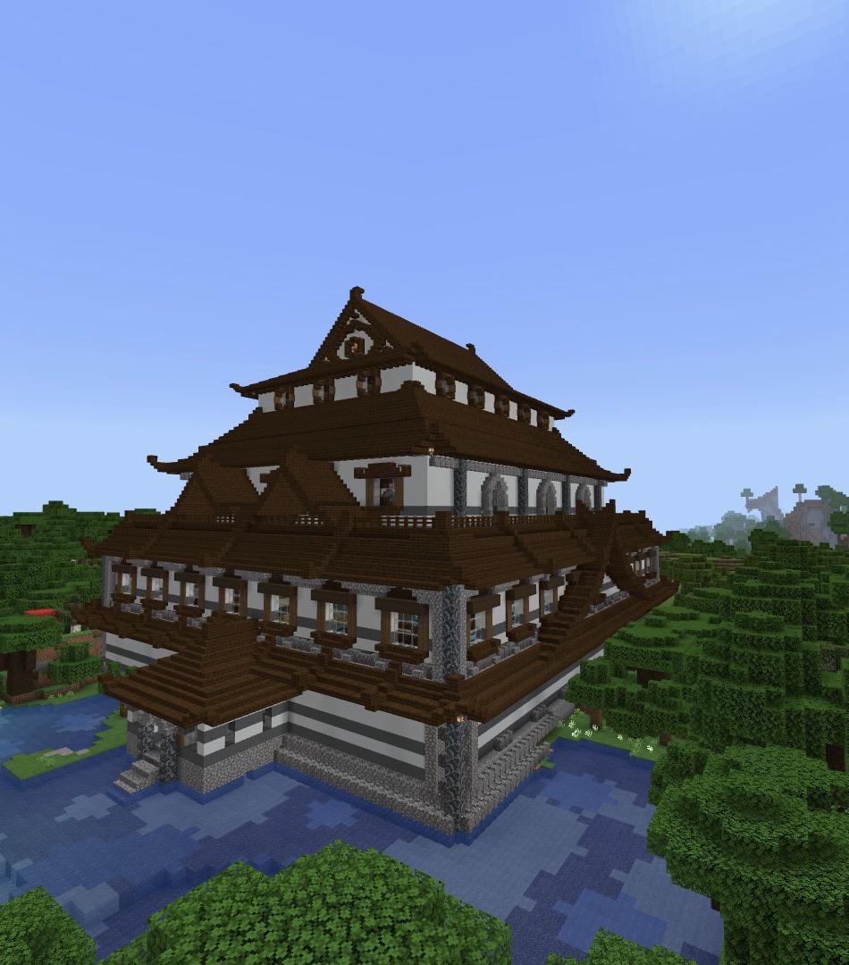 Turned a woodland mansion into Japanase castle survival base r/Minecraft