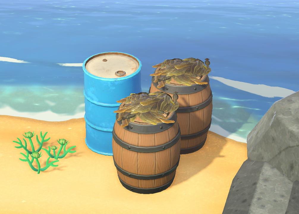 I like the way seaweed looks placed on top of barrels. It kinda makes