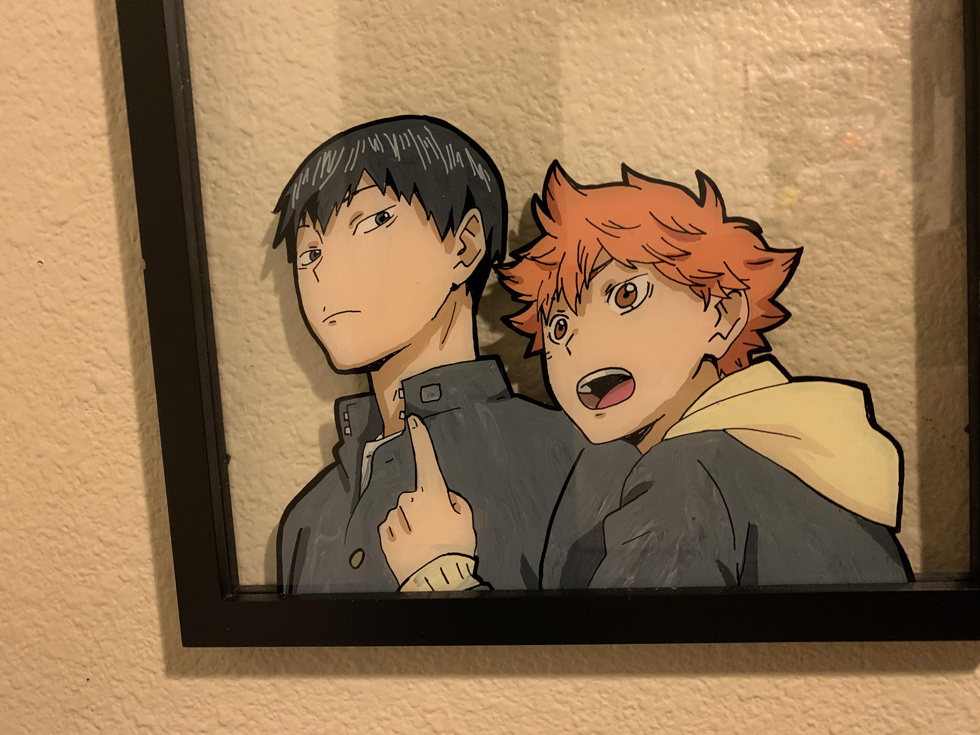 Glass painting by my gf r/haikyuu