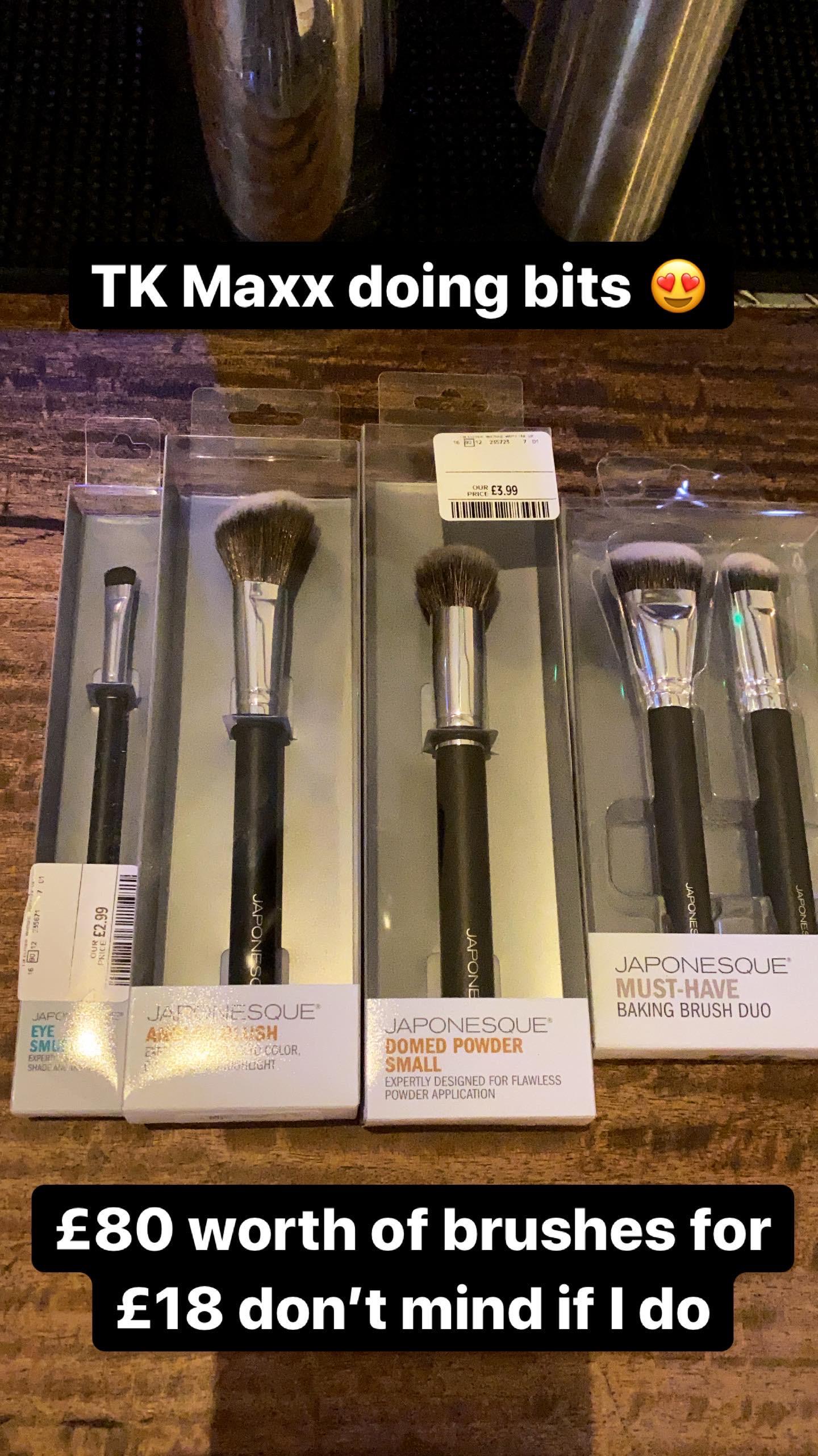 Please ignore my Instagram text....TK Maxx has Japonesque brushes in