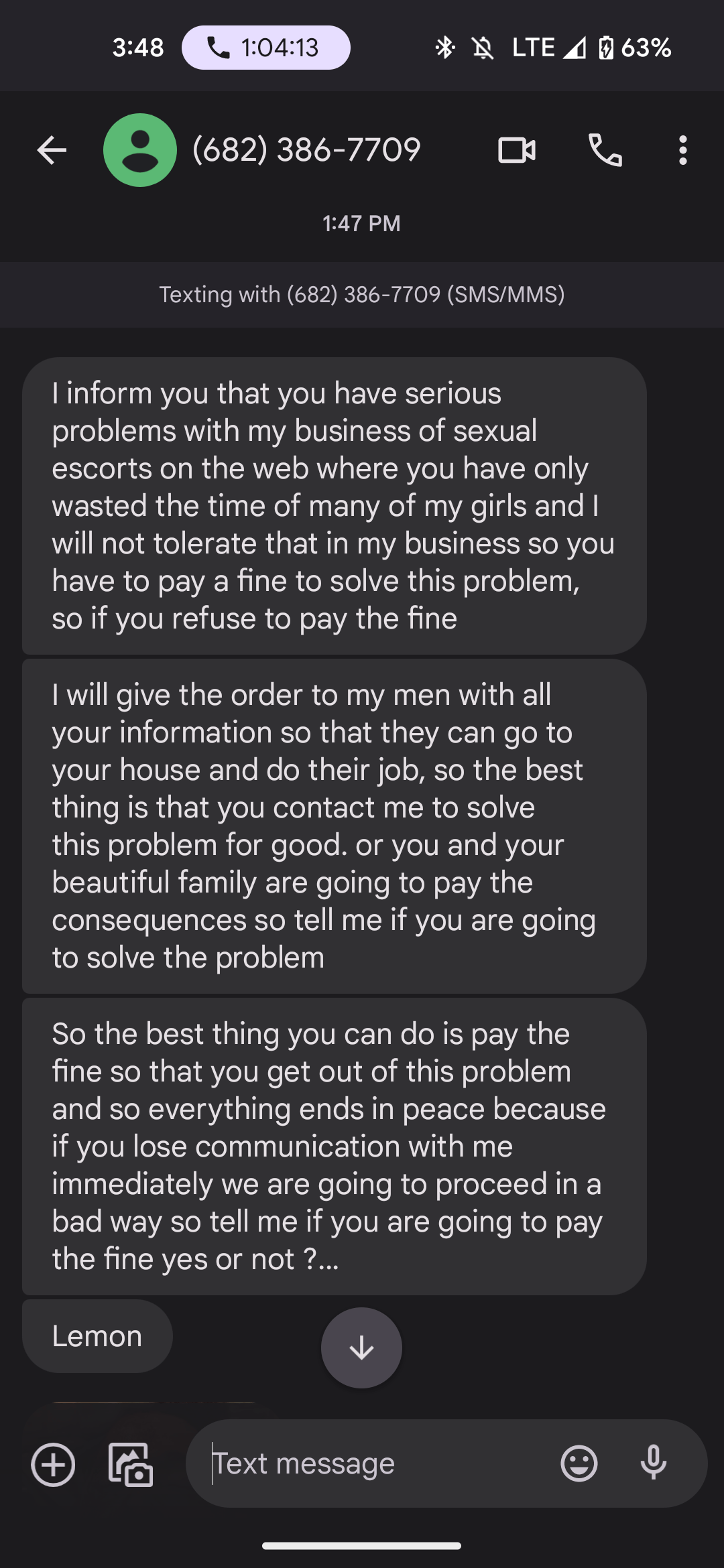 I got a death threat from a pimp r/Scams