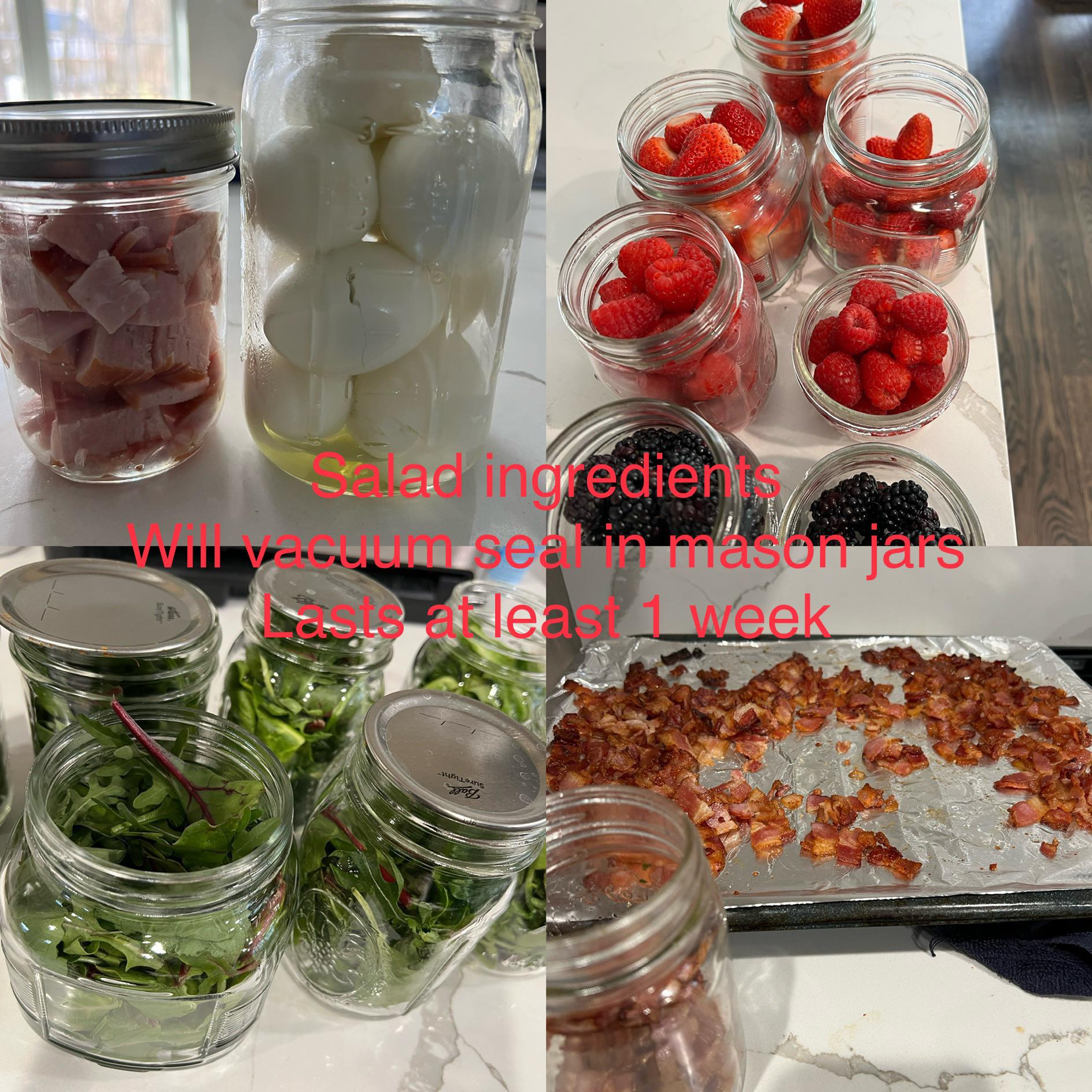 Salad meal prep. Will vacuum seal to last longer. r/mealprep