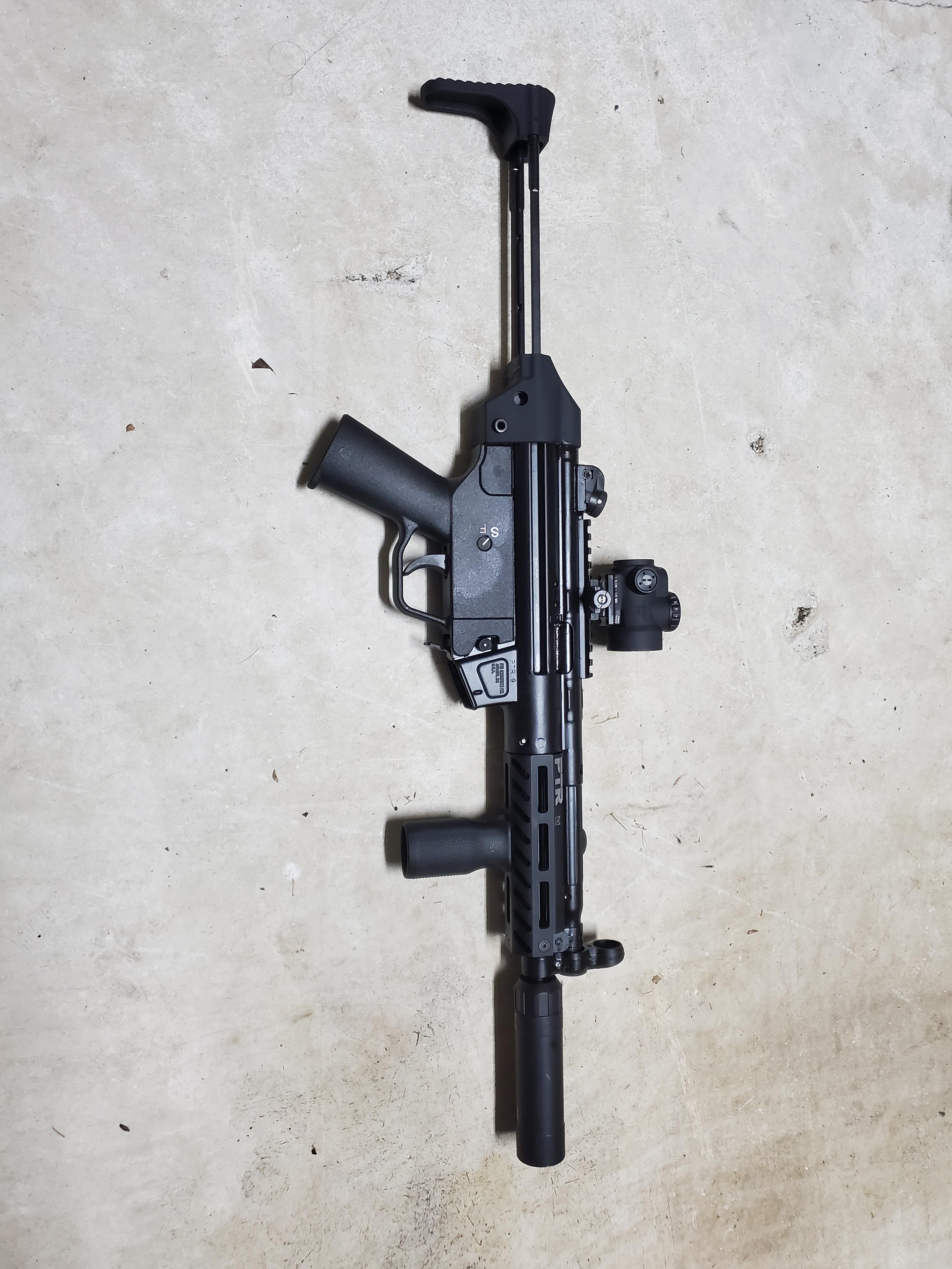 PTR 9CT. Safety Harbor Firearms KES stock. Trijicon MRO on a Geissele