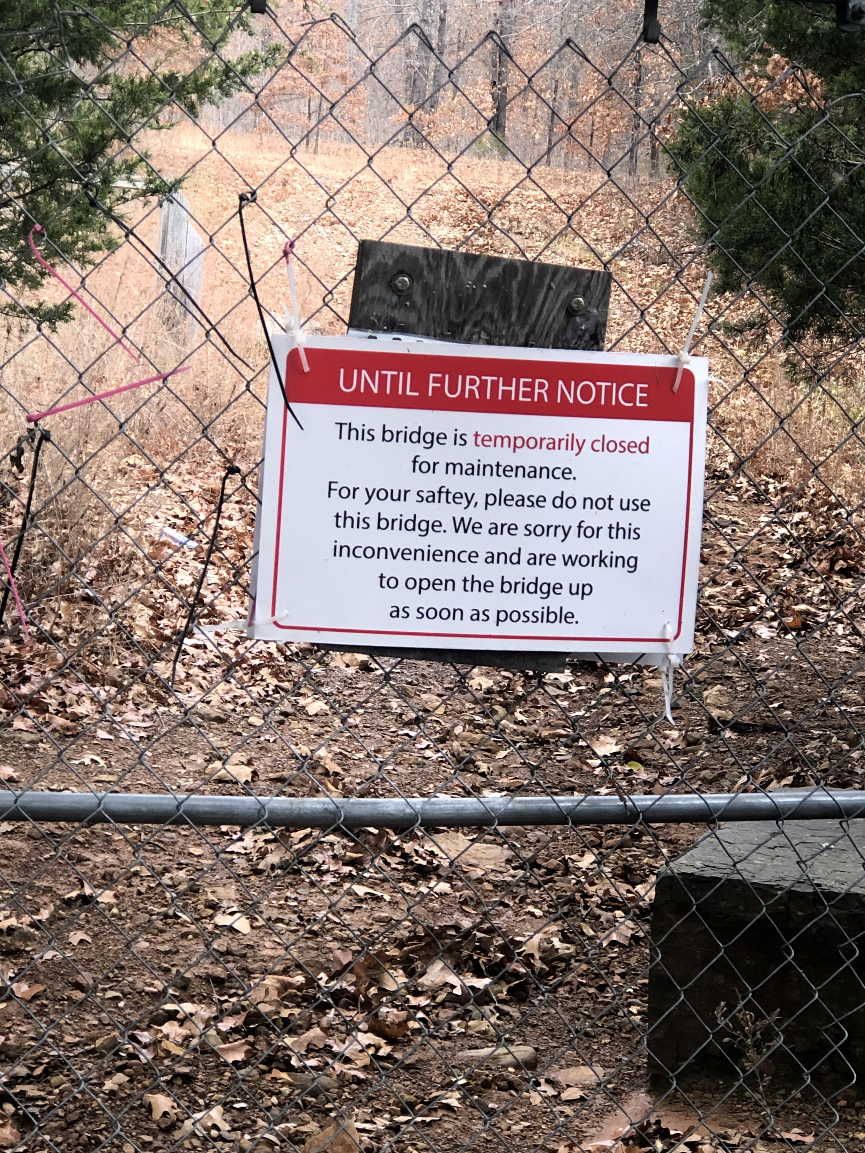 On opposite side of the suspension bridge I crossed r/mildlyinfuriating