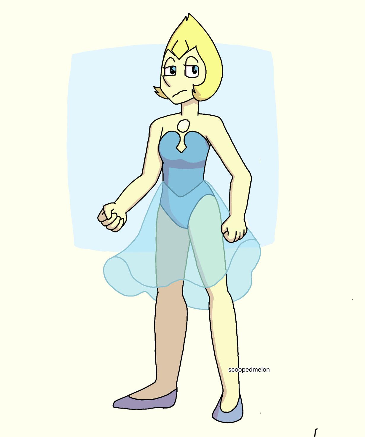yellow pearl fanart from december💛💙wearing blue pearls outfit r