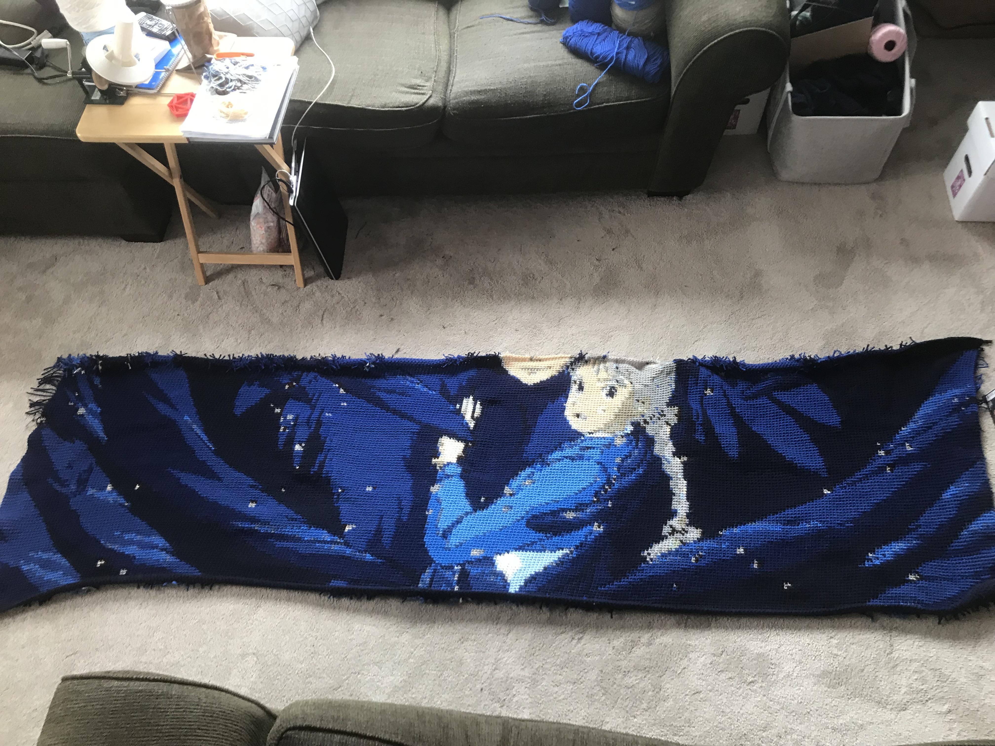 Update 100/168 rows of my Howl’s Moving Castle blanket done! Had to