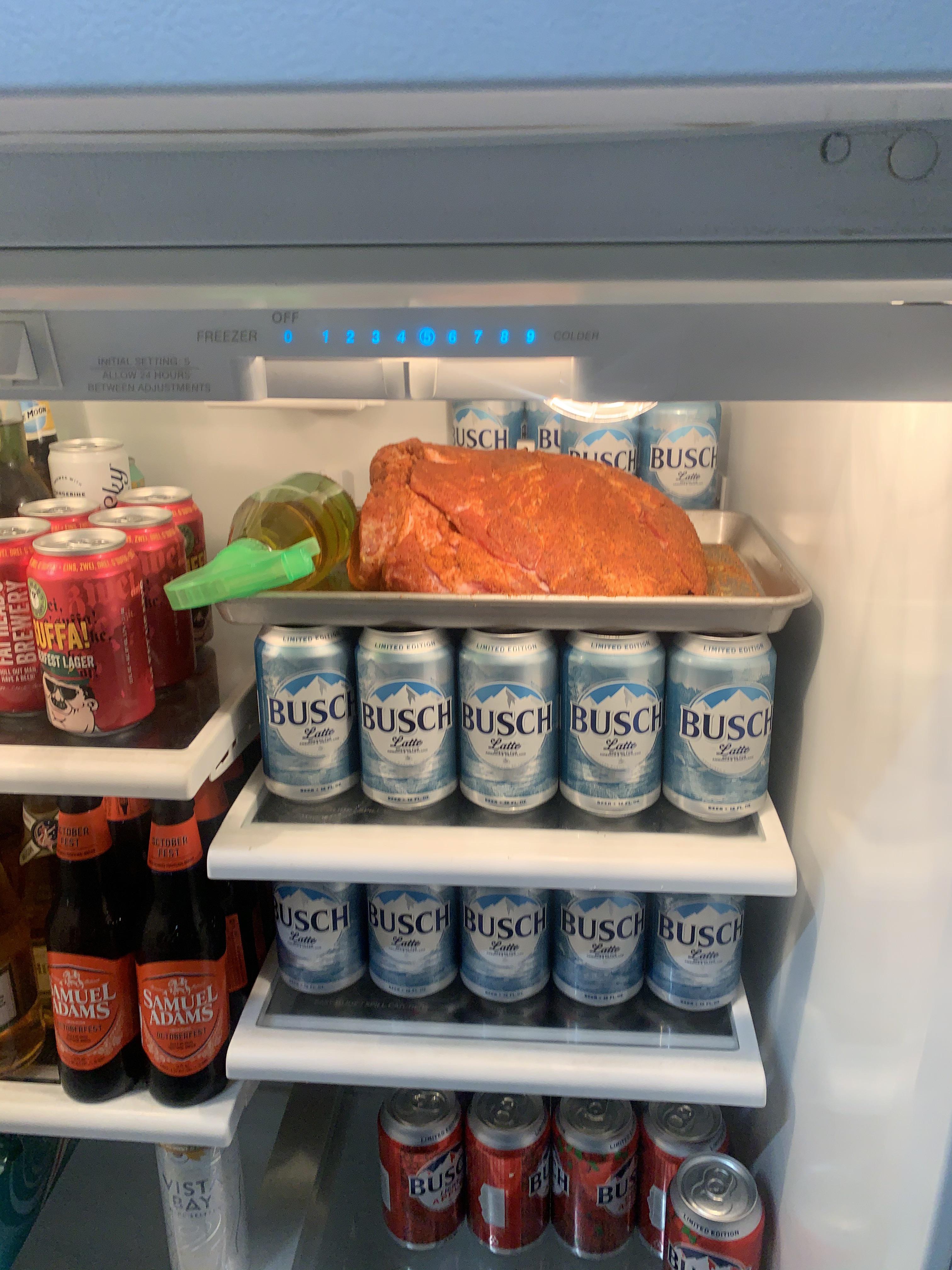 All prepped and ready for the morning. Mustard as a binder and Bearded