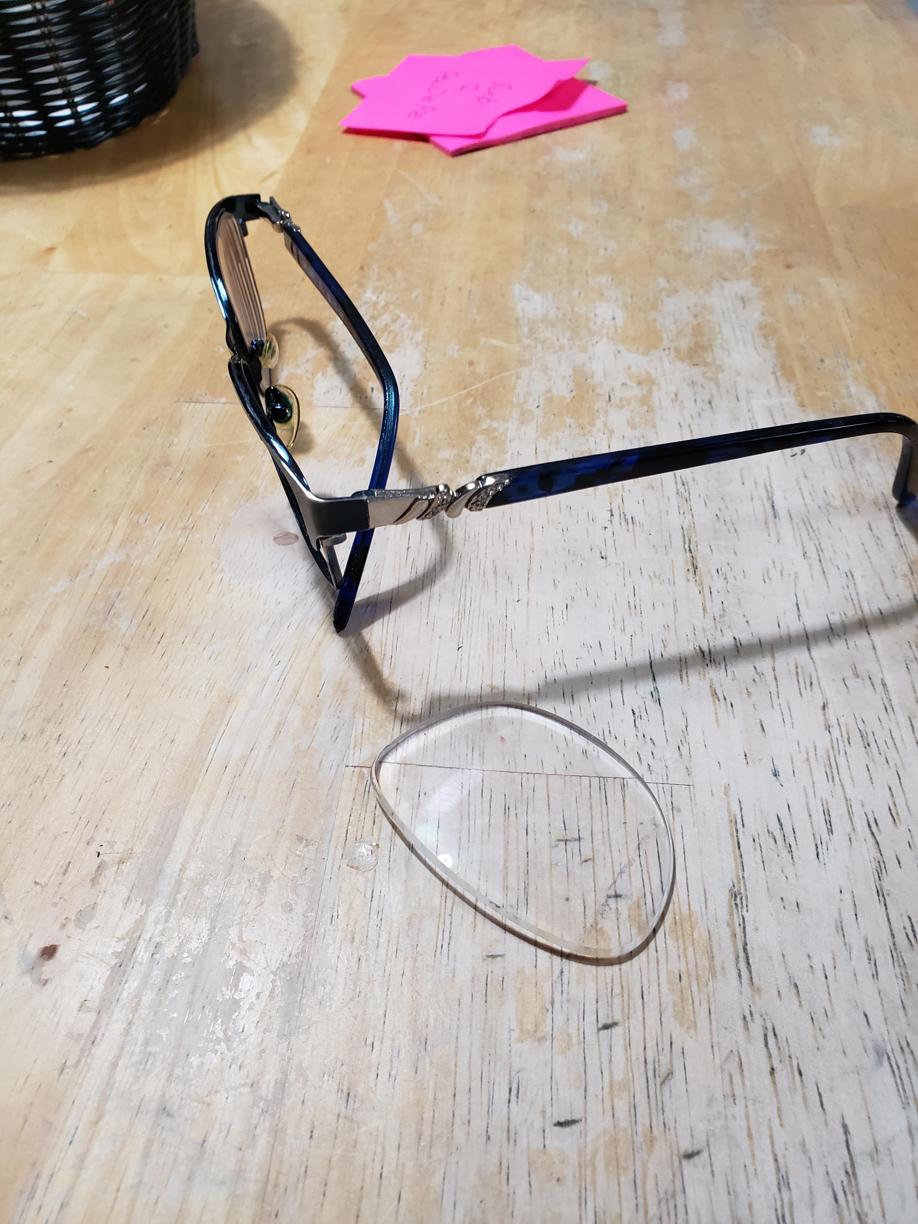 My glasses broke and snapped, noe have to go a week without them r