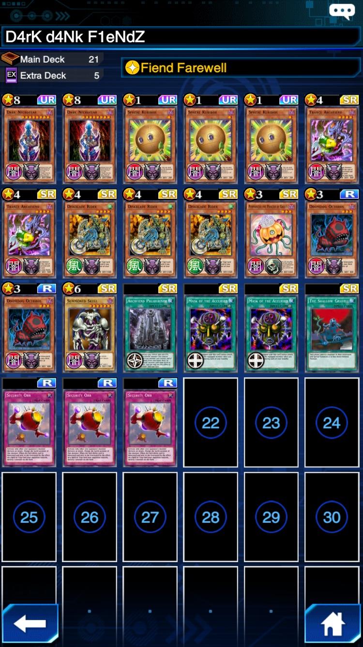 Bakura Fiend farewell deck currently gold 3 any changes/suggestions