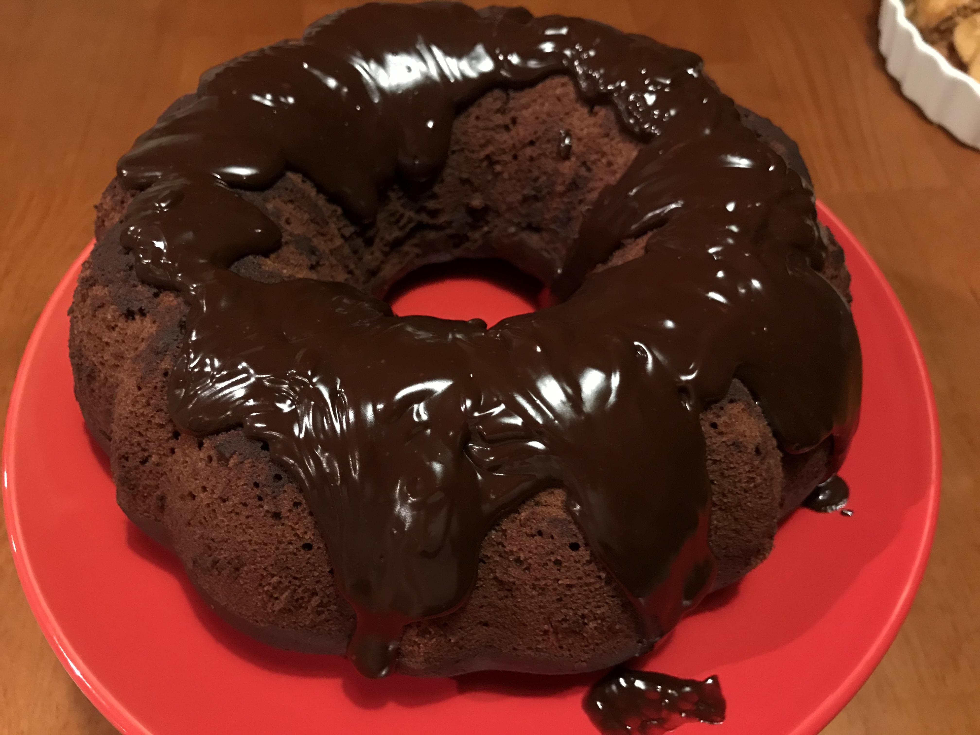 Bit messy but it tastes delicious! Chocolate Fudge Bundt Cake r/Baking