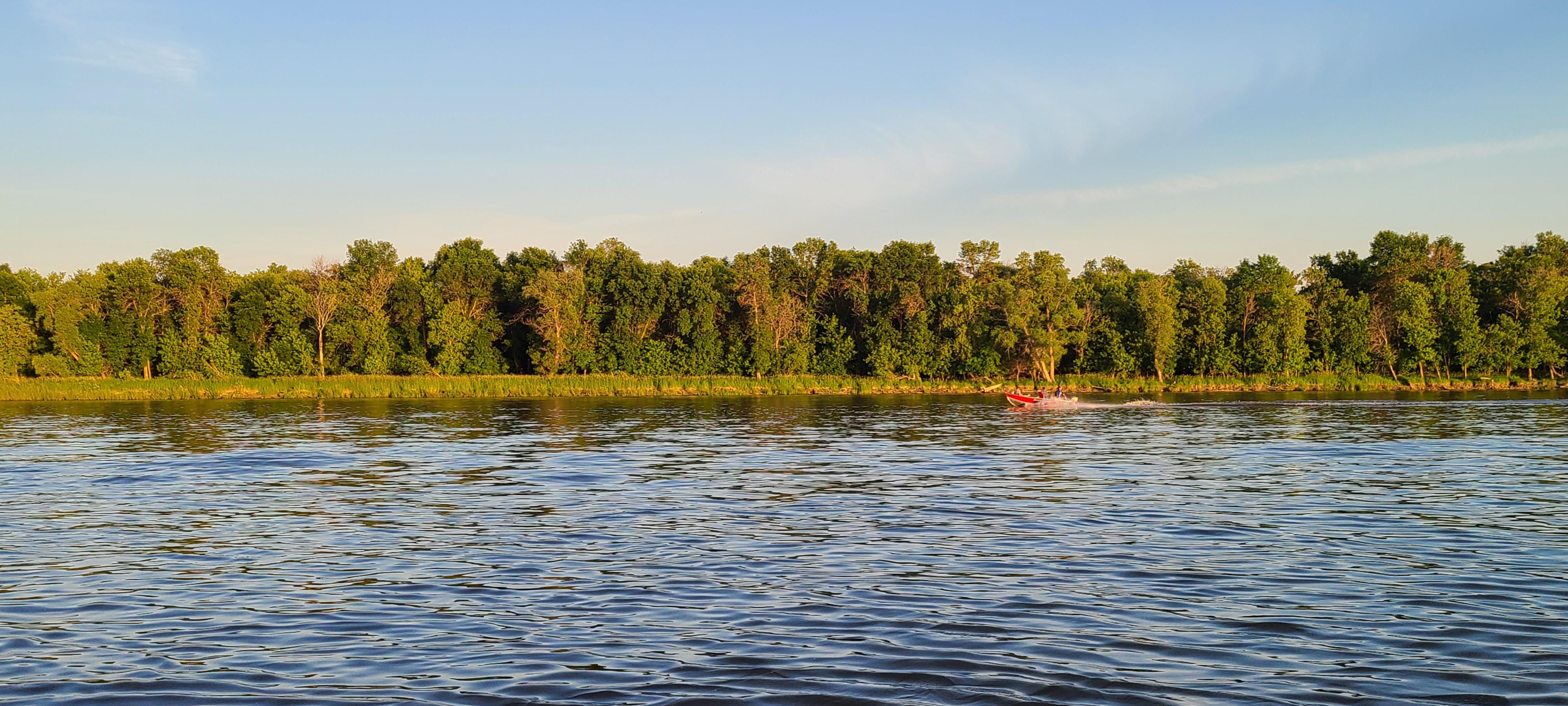 Fishing in the Red River by Birds Hill Provincial Park in Manitoba