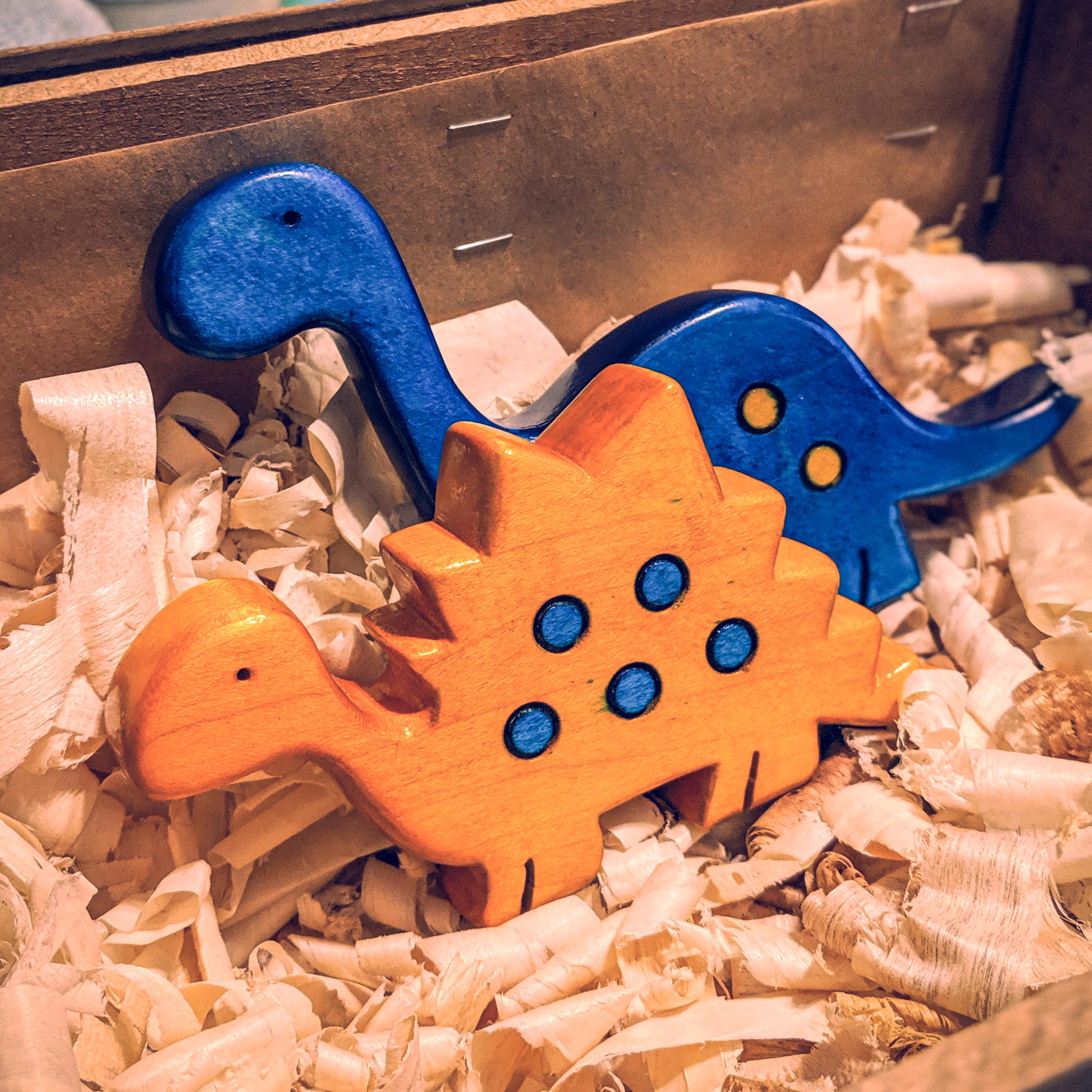 I made some wooden dinosaur toys for my nephew. First time posting my