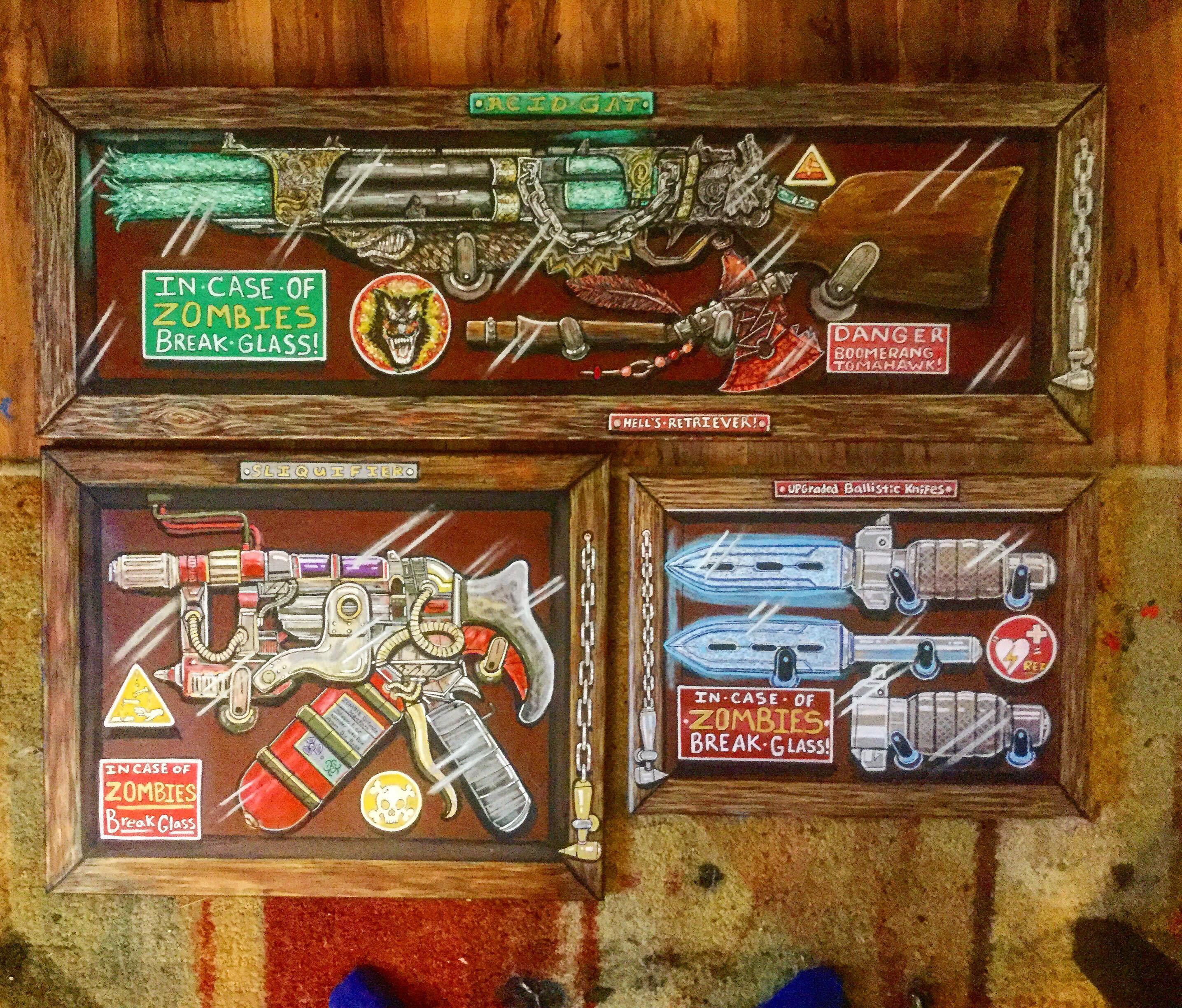 In case of zombies, break glass. Some art for the game room r/CODZombies