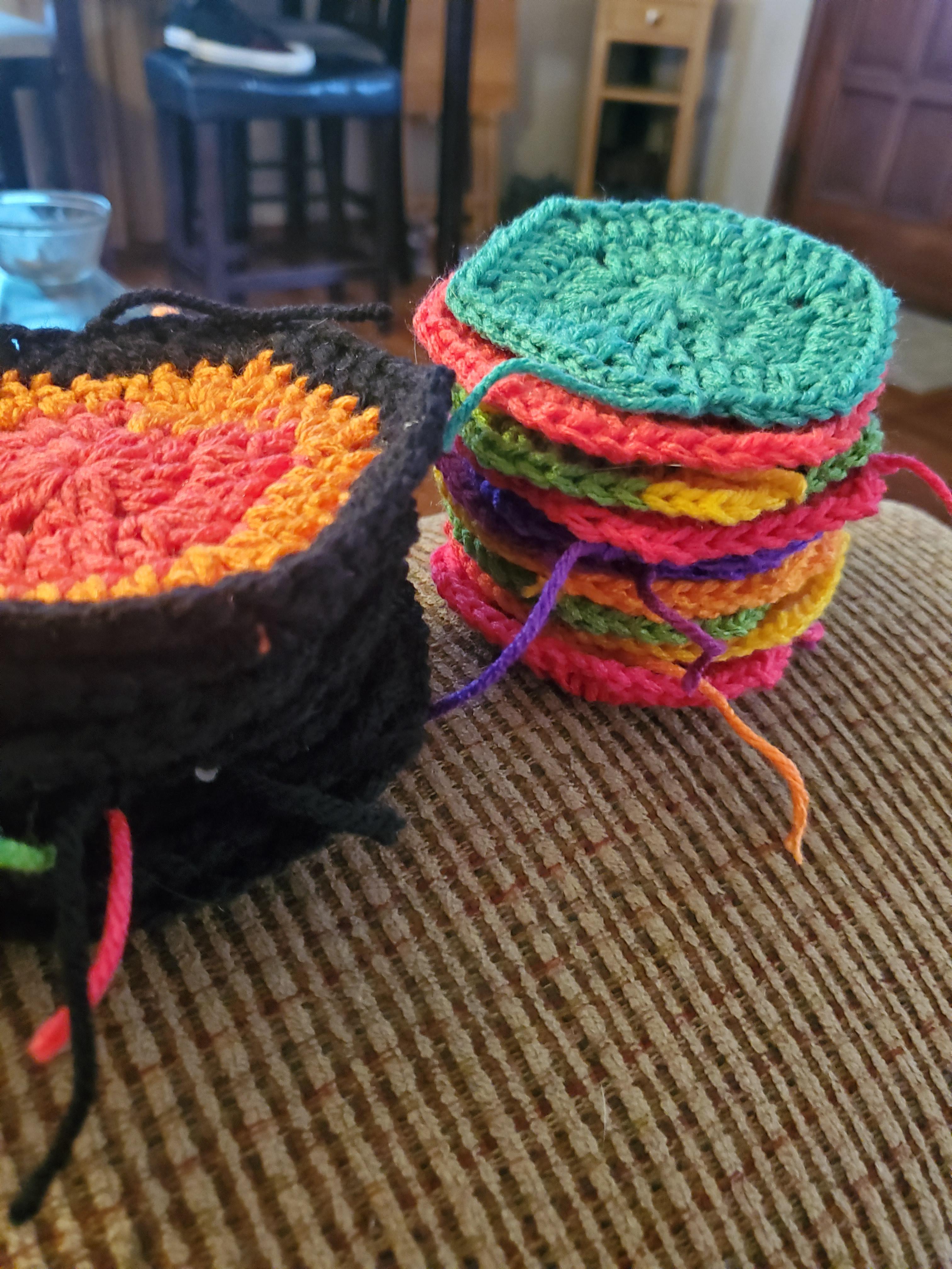 Need a break from my brothers Christmas blanket. Picking up the pride blanket again r/crochet