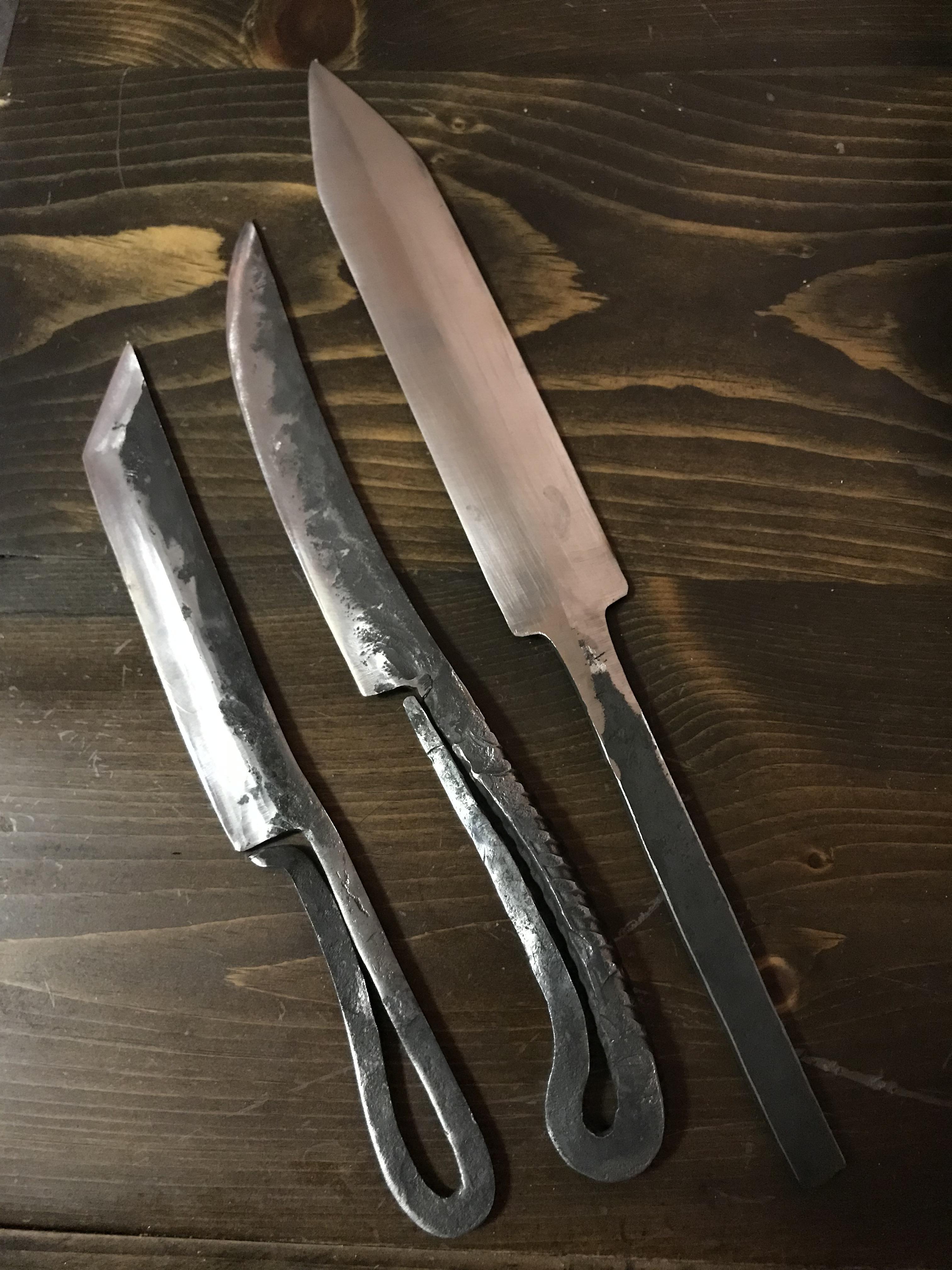 The first 3 blades I have attempted at Rebar and 1040 tool