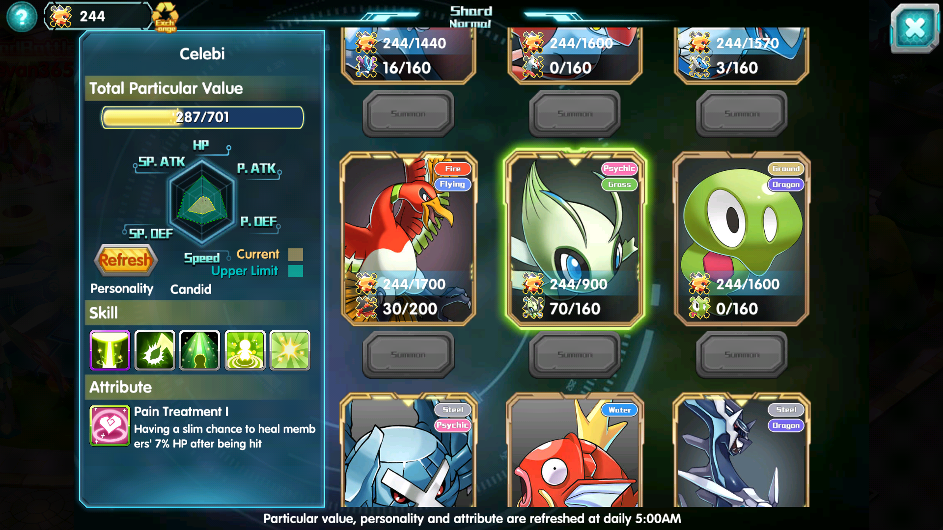 Should I change all my pokemon shards to shards to get celebi? r
