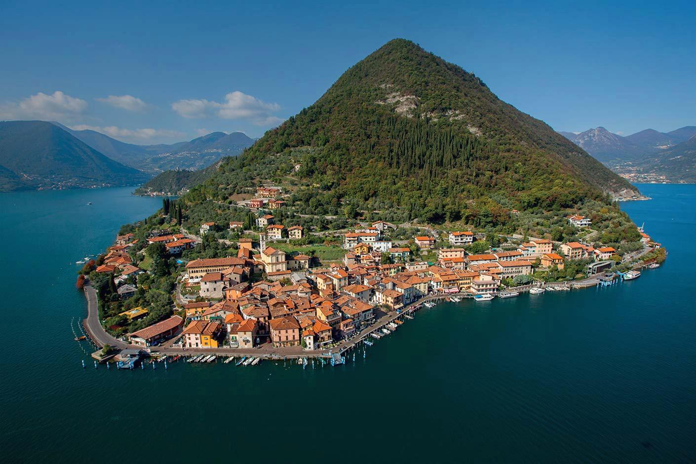 Montisola, Lake Iseo, Lombardy, Italy. The biggest lake island in