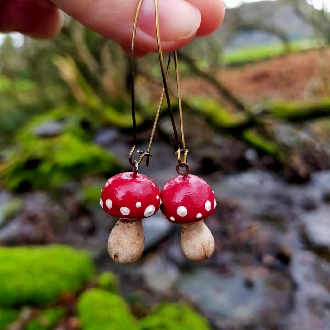 Some Ceramic Mushroom Earrings r/Mushrooms
