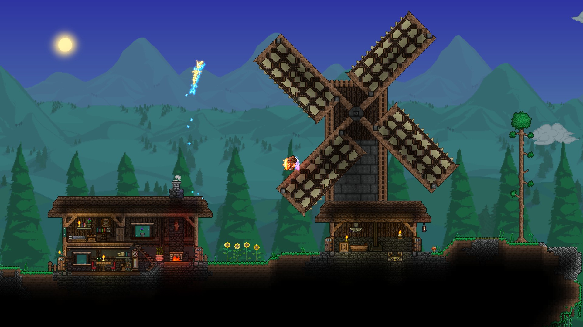 Windmill + House built for the Arms Dealer Terraria