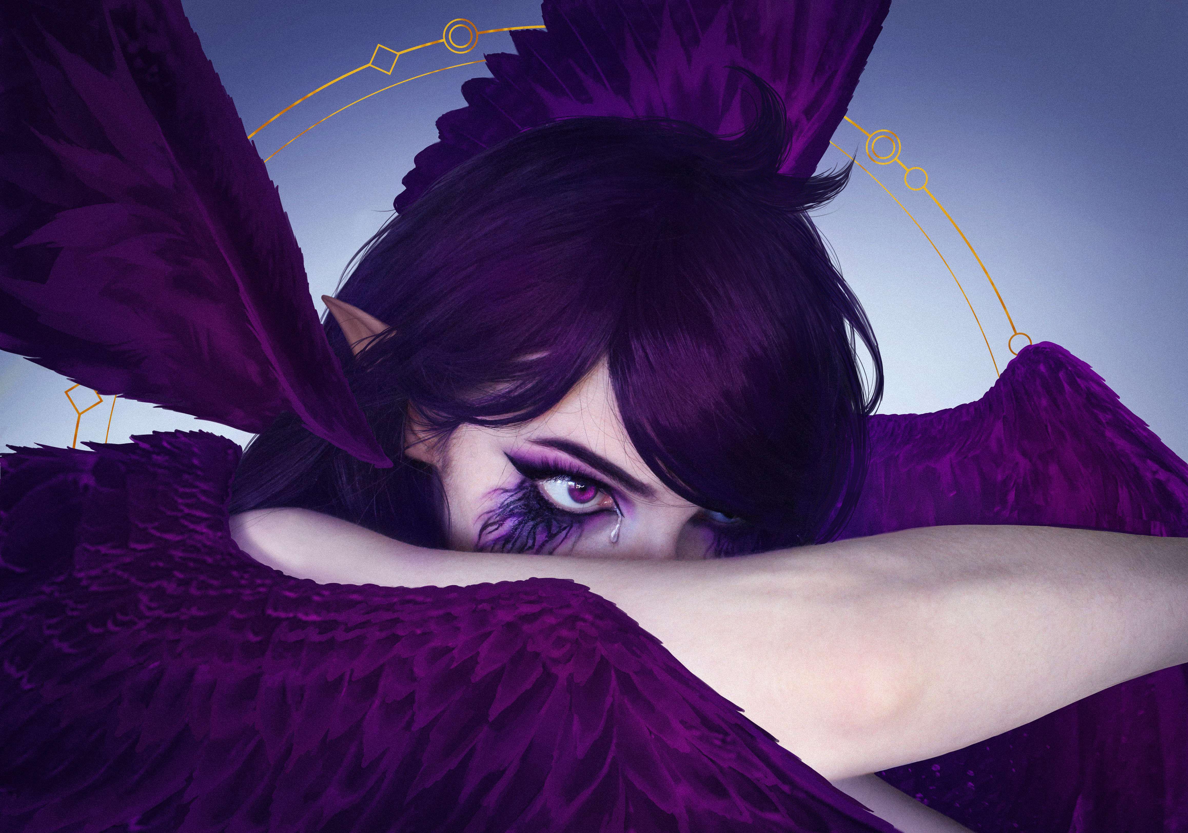 [Self] The Fallen makeup and edit/paint over the tear was so