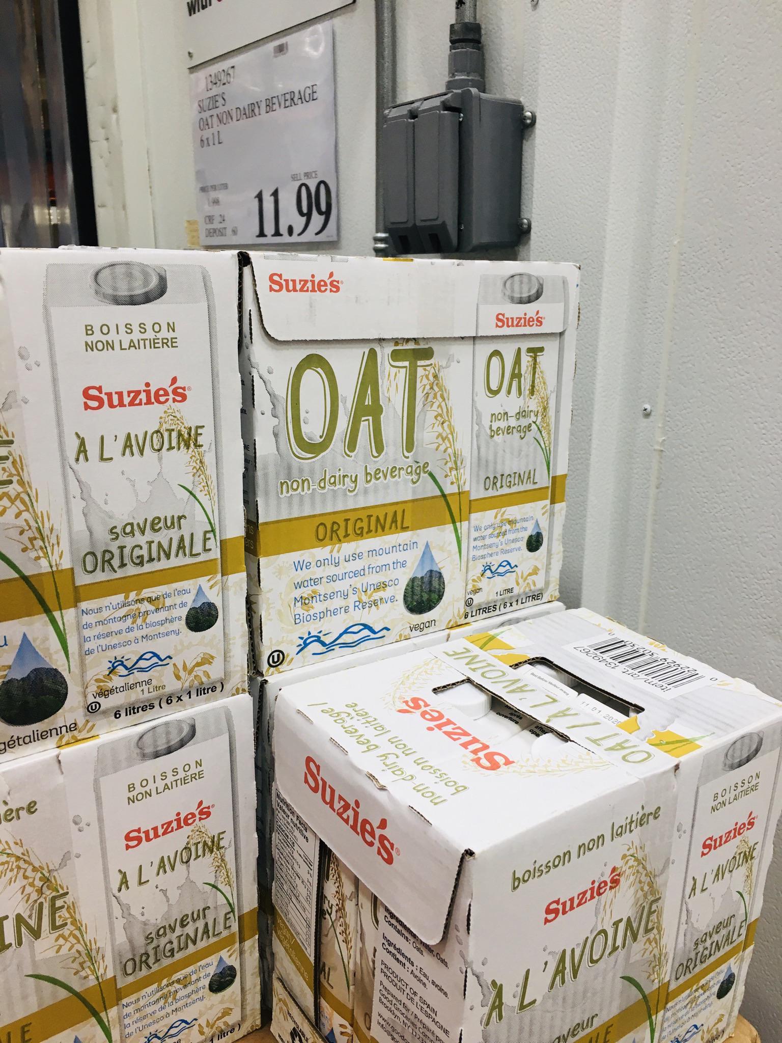 Oat milk at 149 St. Costco. Only 2 ingredients.. oats and water. r