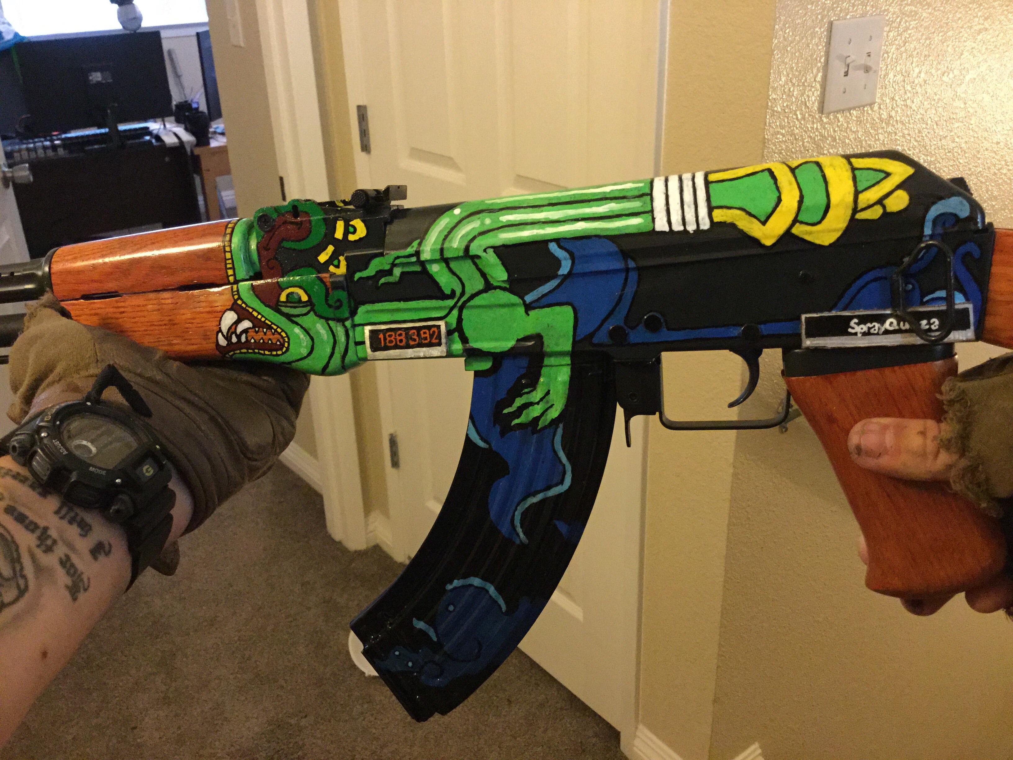 Shroud’s hand painted “SprayQuaza” AK47 Fire Serpent with actual