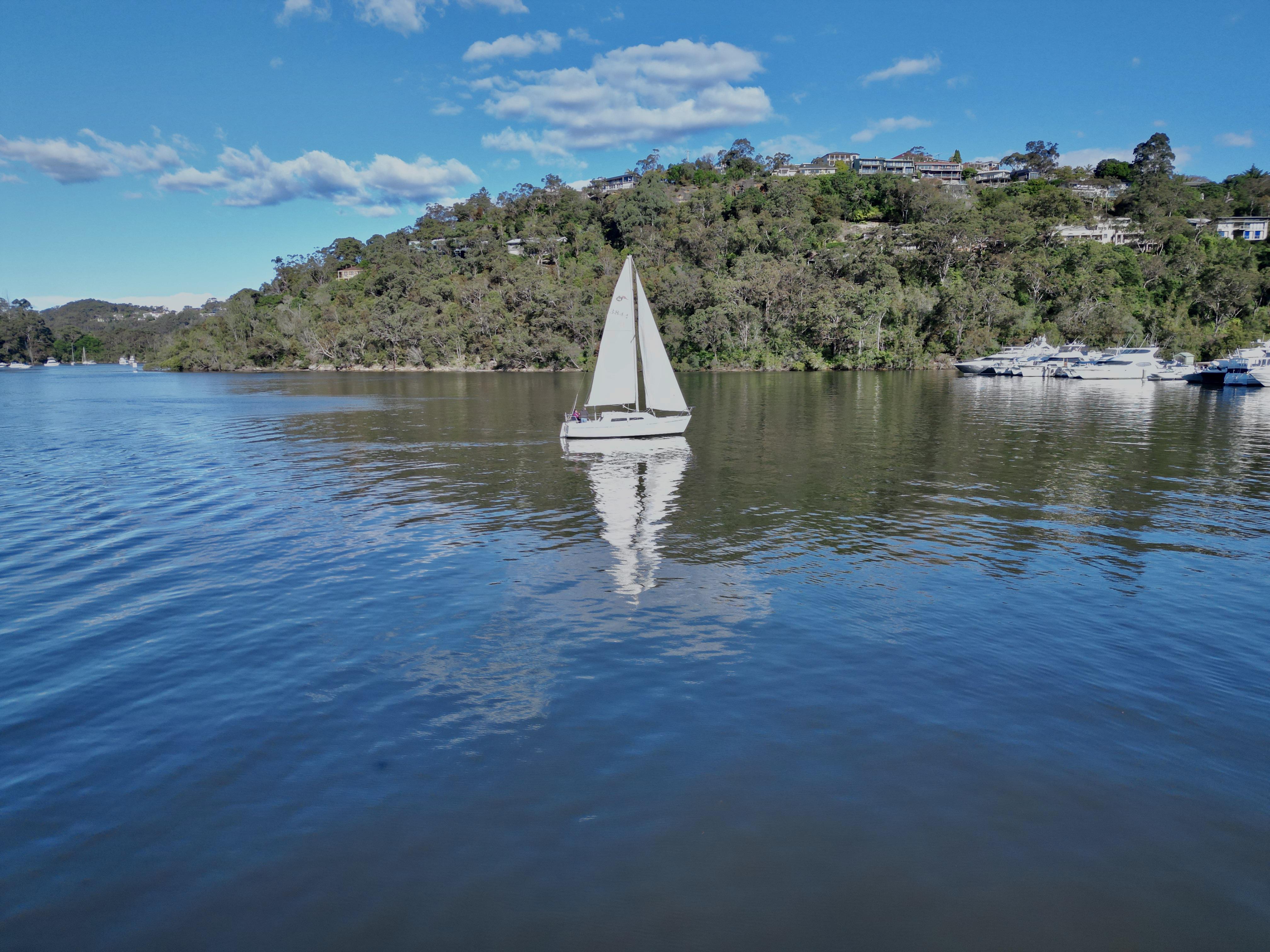 Sail boat at Roseville bridge r/dronesydney