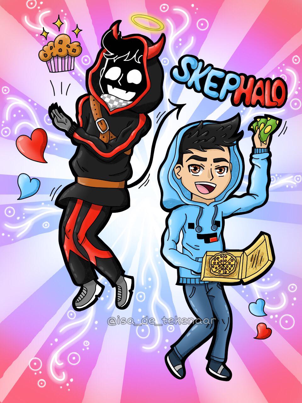 SkepHalo drawing!! Love those two sm ahah xD ️💎 (art by me) skeppy