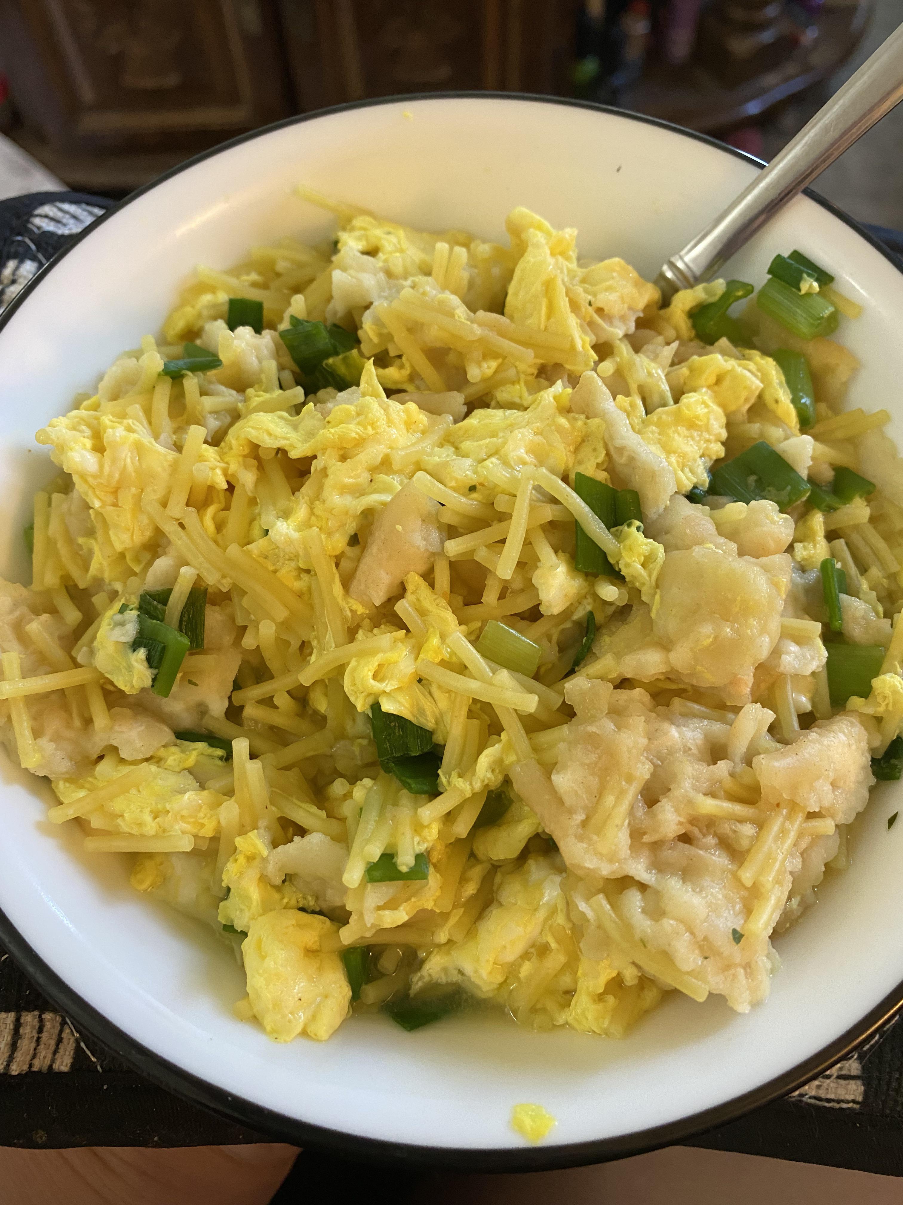 Lipton Chicken Noodle Soup (from an envelope) with green onion and