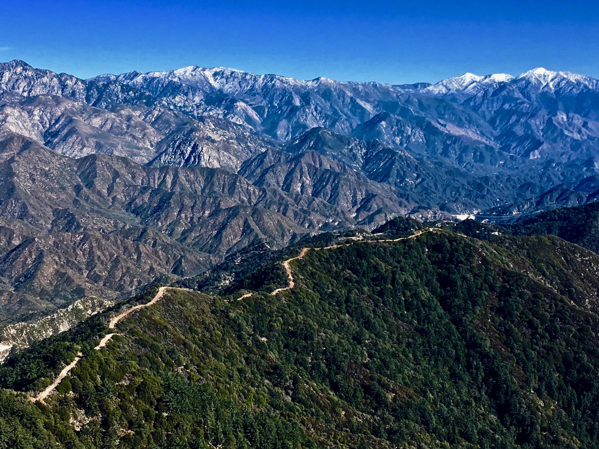 View of the San Gabriel Mountains of Southern California from Mt