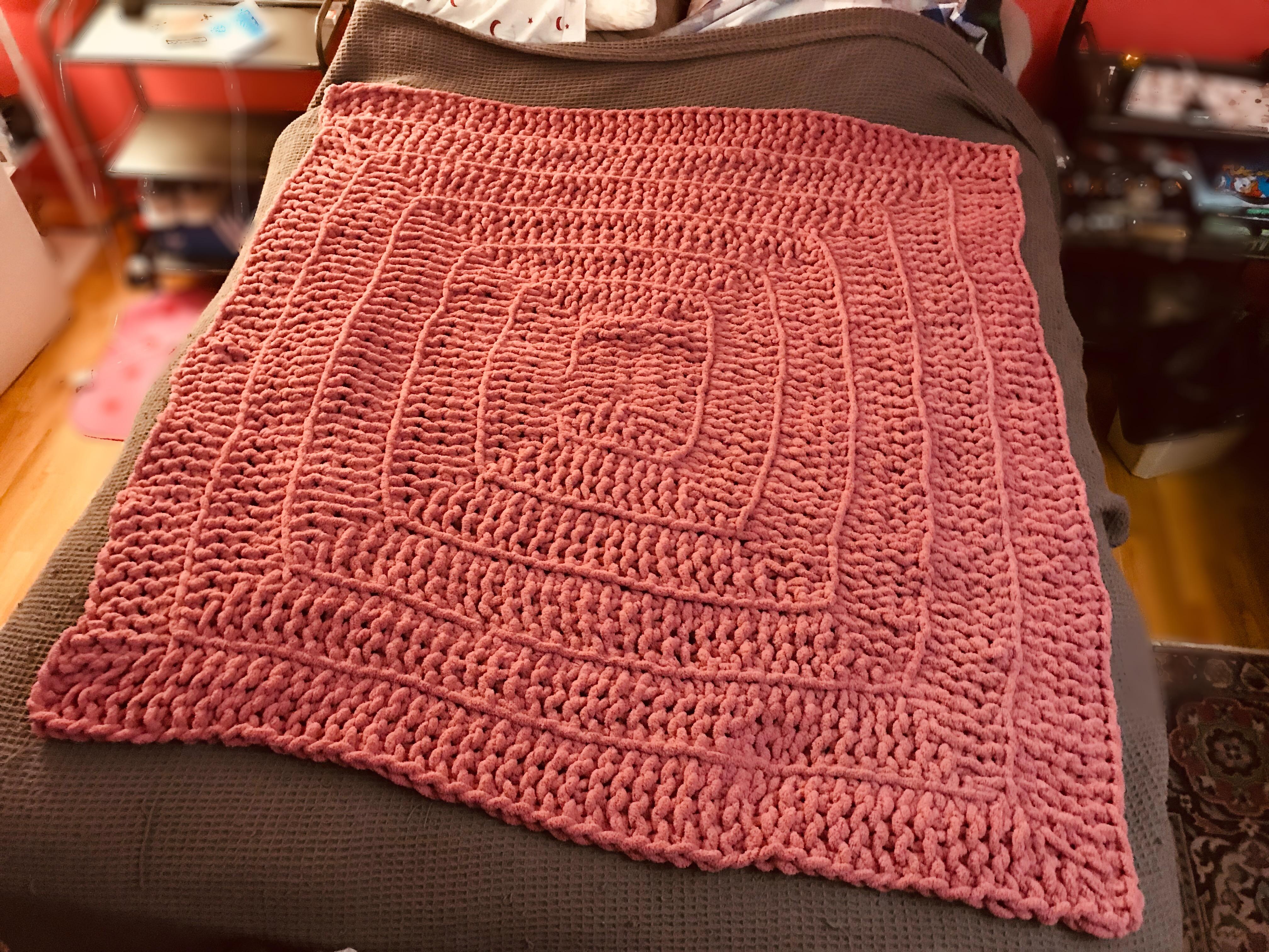 [FO] My first blanket the “5 stitch blanket” made on the Zippy Loom