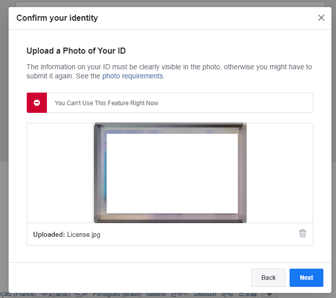 HELP! Upload a Photo of your ID "You Can't Use This