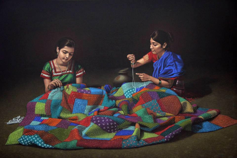Traditional Painting, Bengali Culture. (Kantha & Women) r/pics