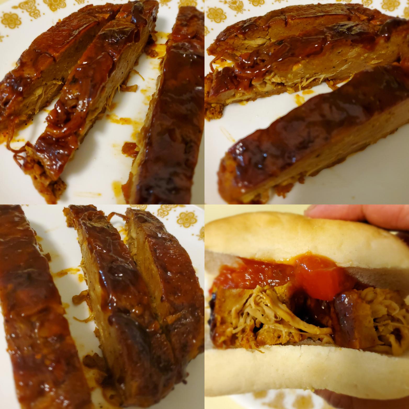 King oyster mushroom seitan ribs. vegan