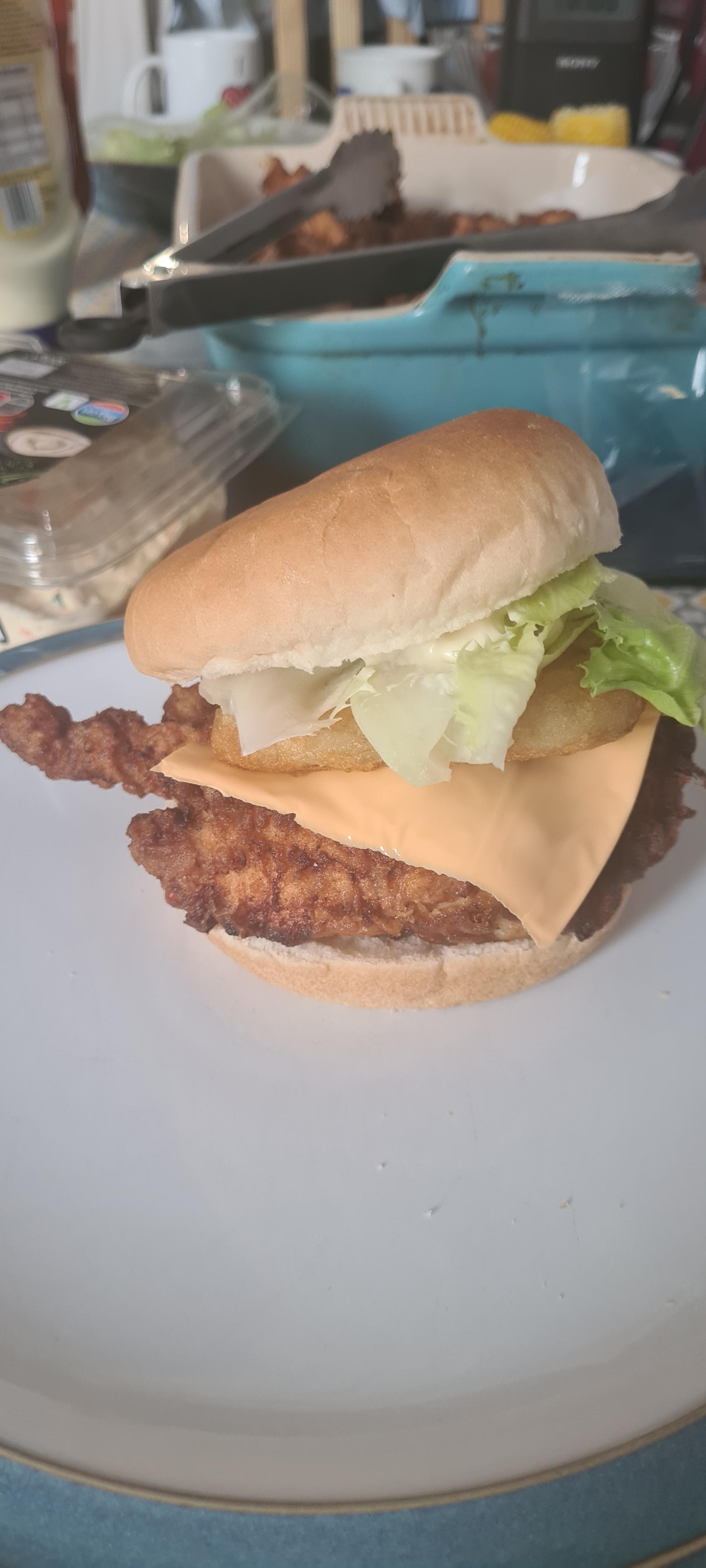 [Homemade] Buttermilk chicken Fillet Tower Burger r/food