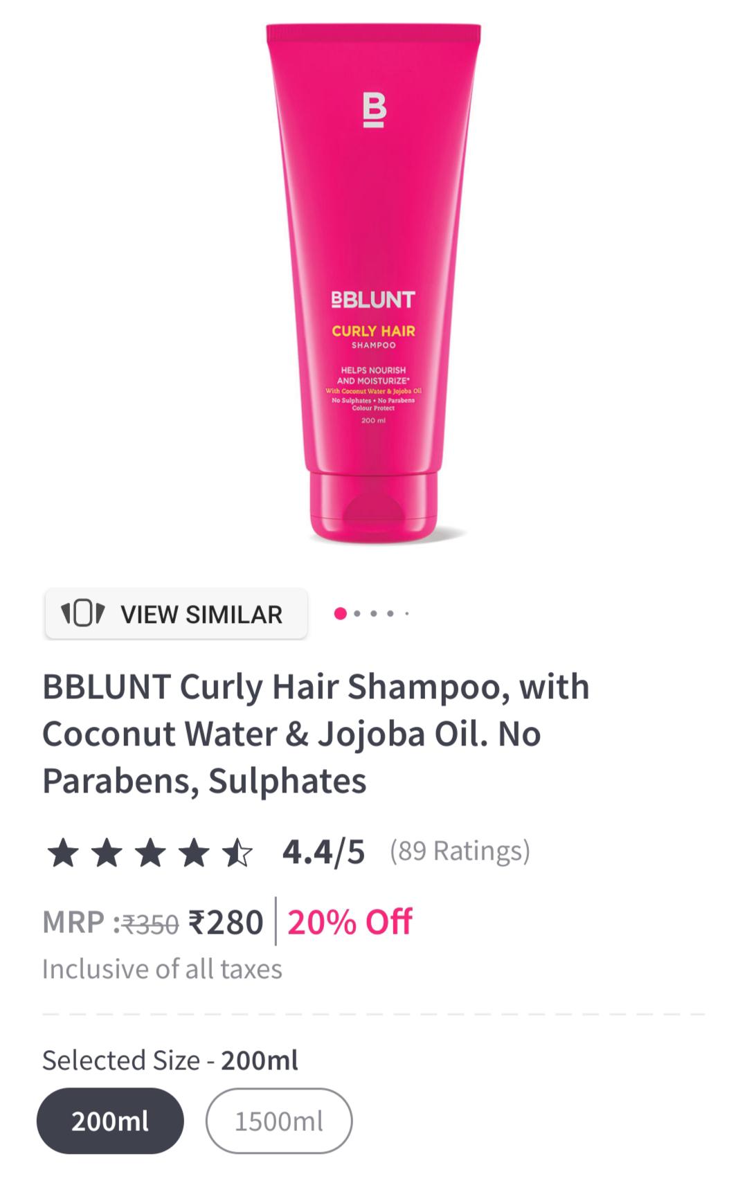 Reviews needed for BBLUNT curly hair shampoo (Also other similar type