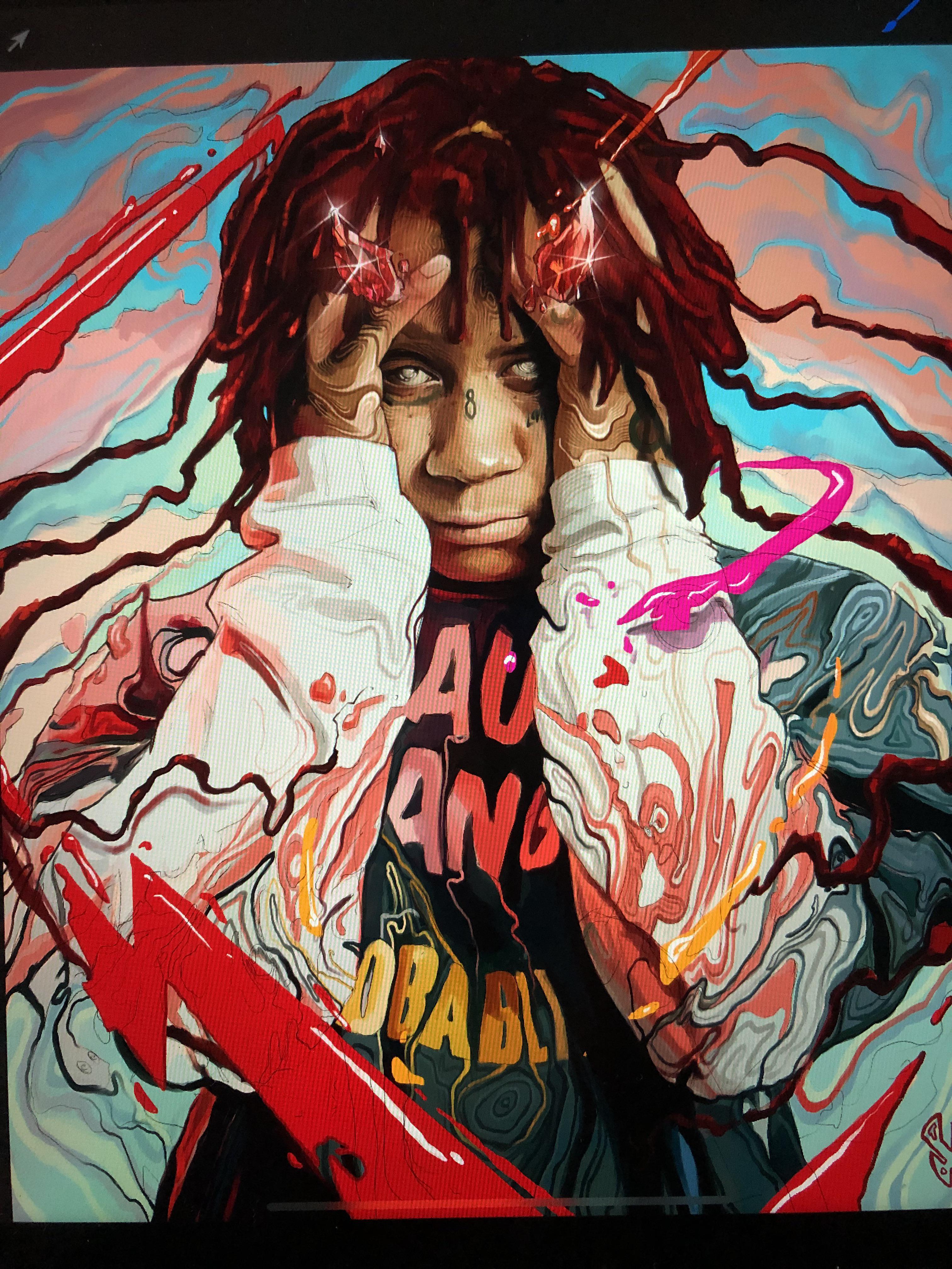 just finished my Trippie Redd painting r/trippieredd