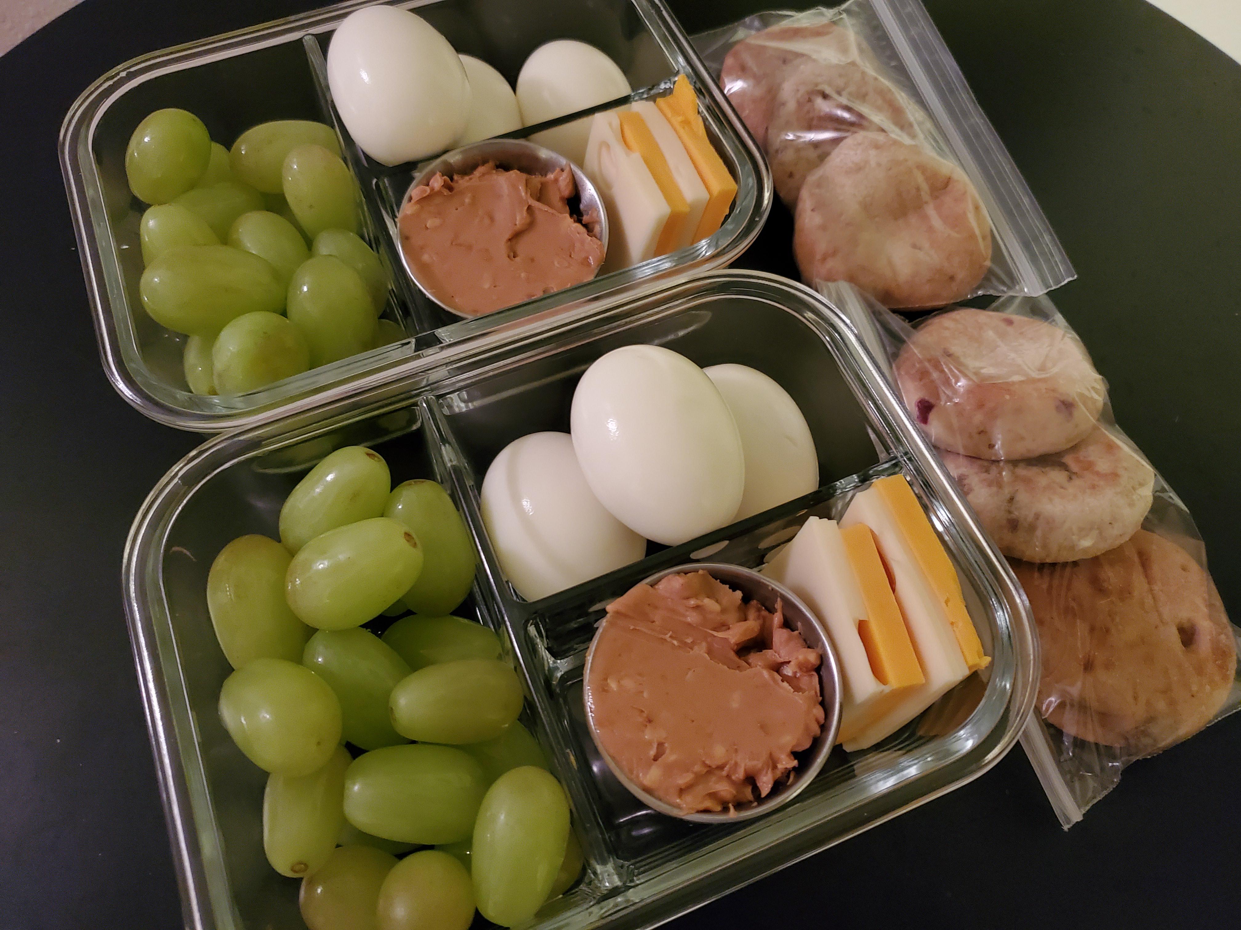 Breakfast Copycat Starbucks Egg and Cheese Protein Box (w/ peanut butter & muesli fruit/grain