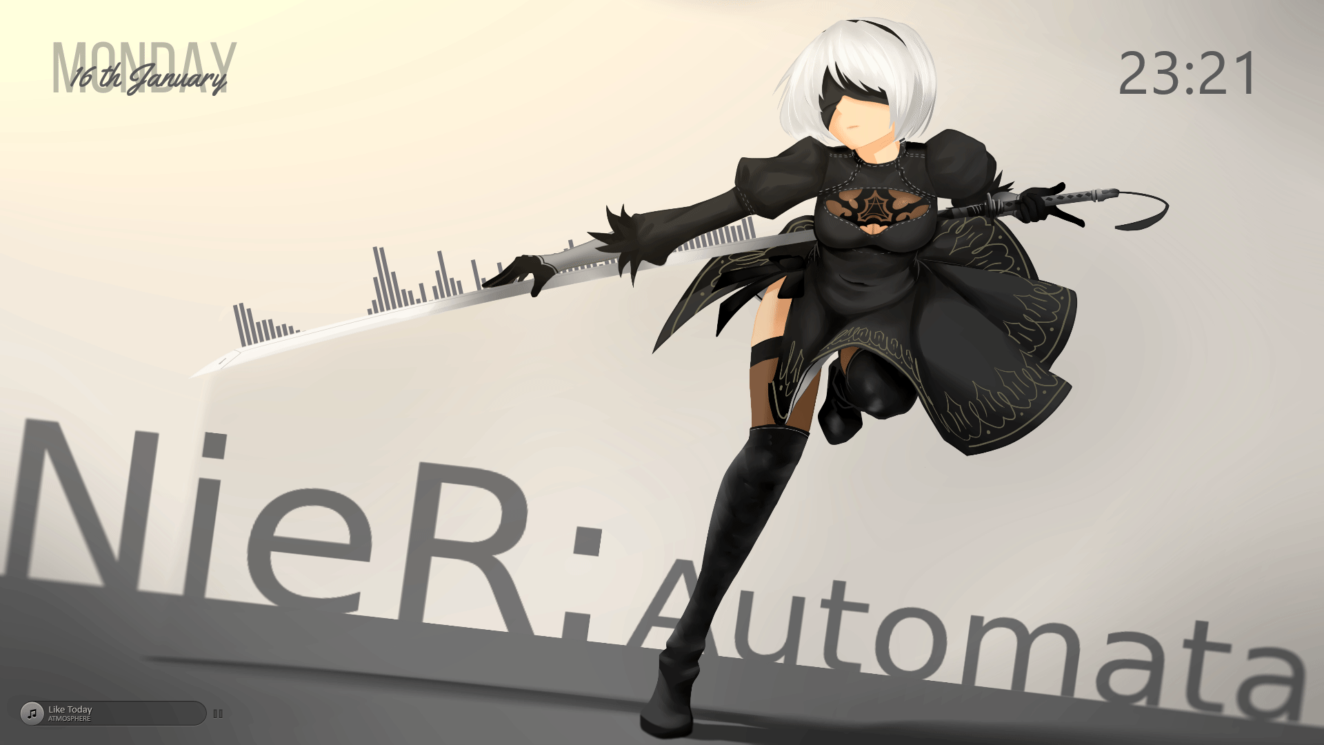 2B from Nier Automata Rainmeter