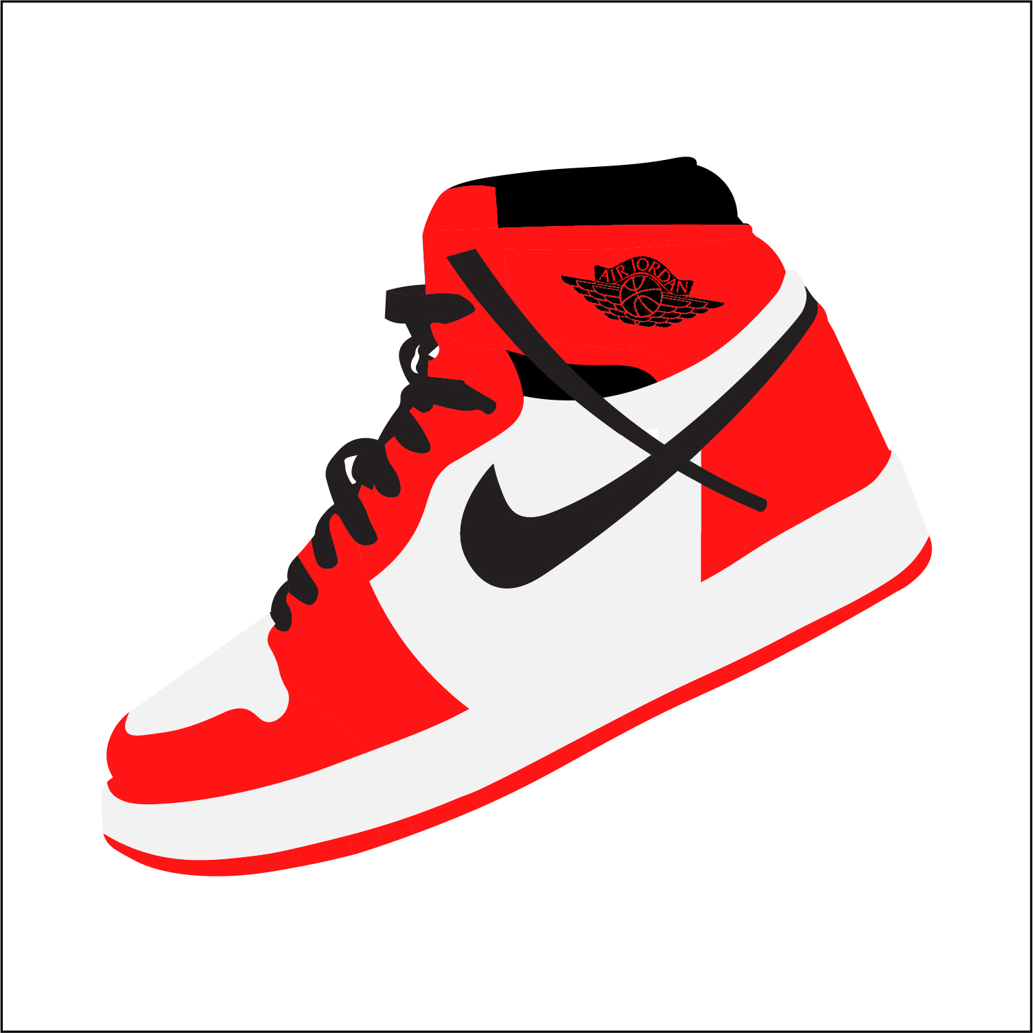 Air Jordan 1 Mid Retro Artwork No Strokes r/AdobeIllustrator