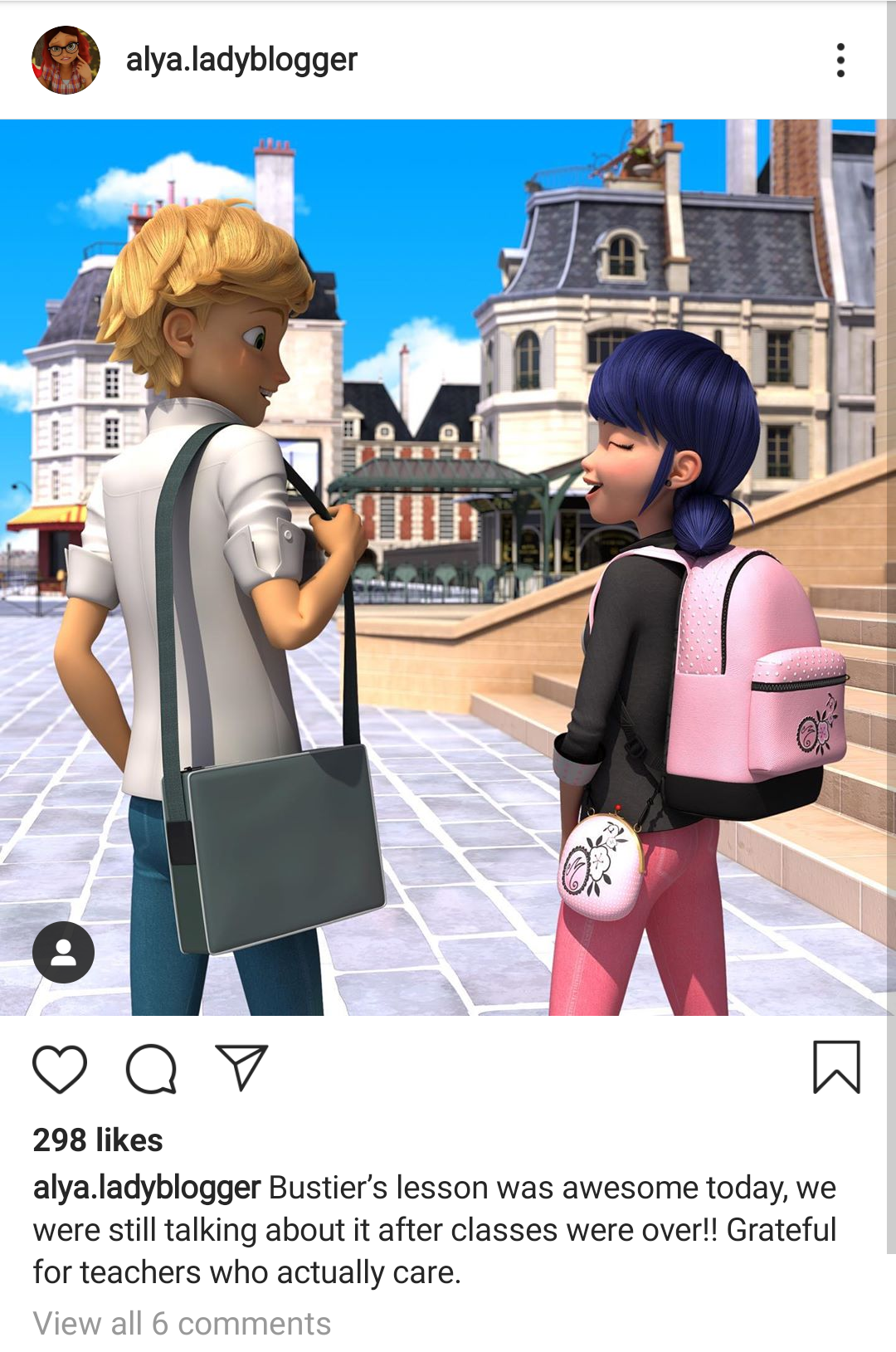 Adrien and in Alya's new Instagram post!!! miraculousladybug