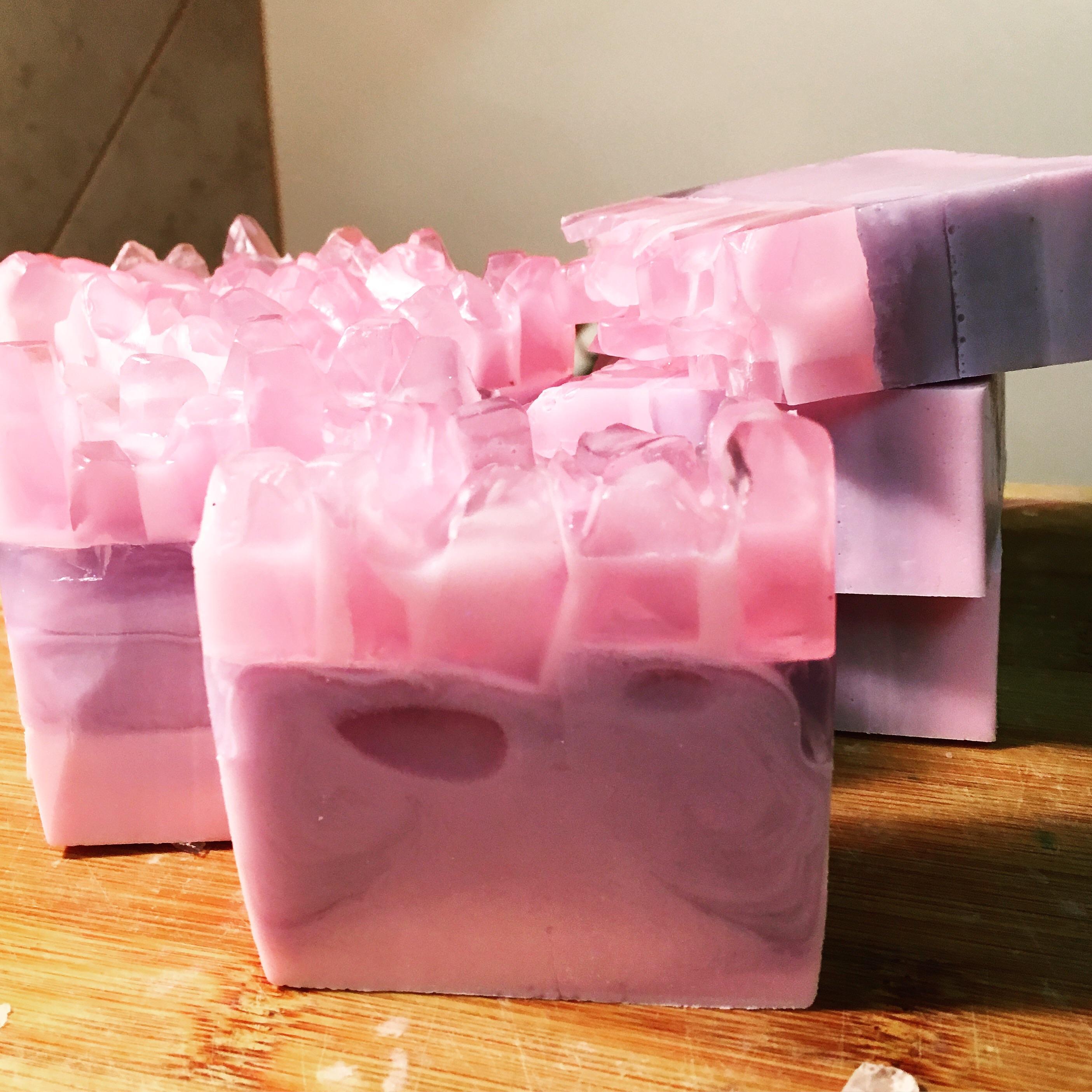 I made crystal soaps for spring! r/soapmaking