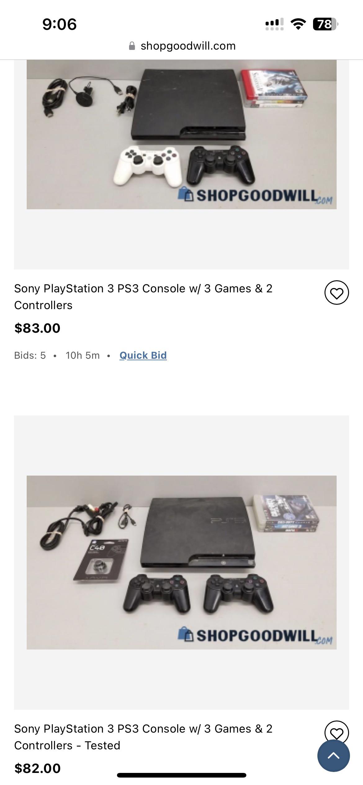 Why do consoles on shopgoodwill sell for so much? r/PS3