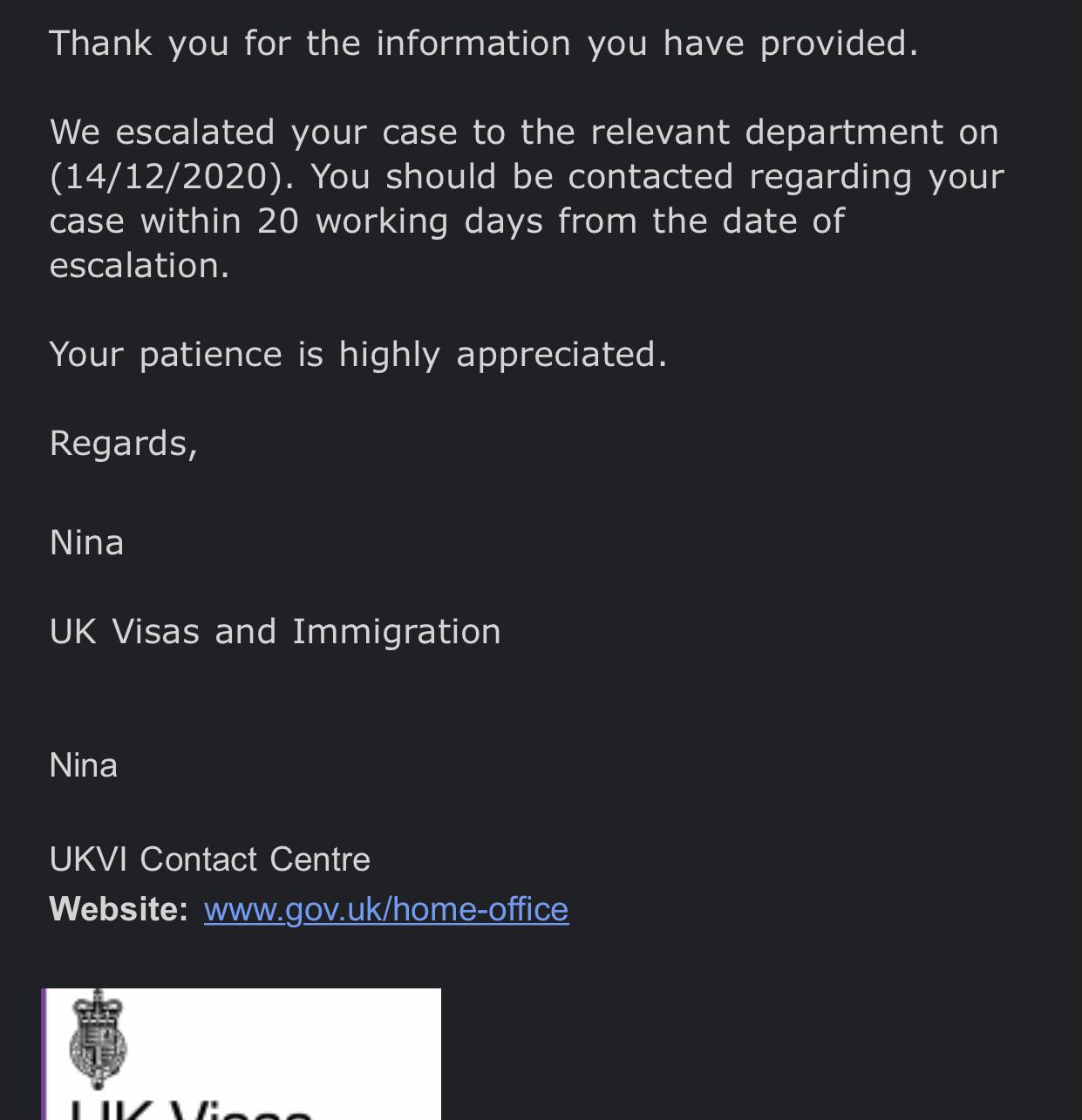 Got escalation email from ukvi even after getting visa few days ago 😮 i