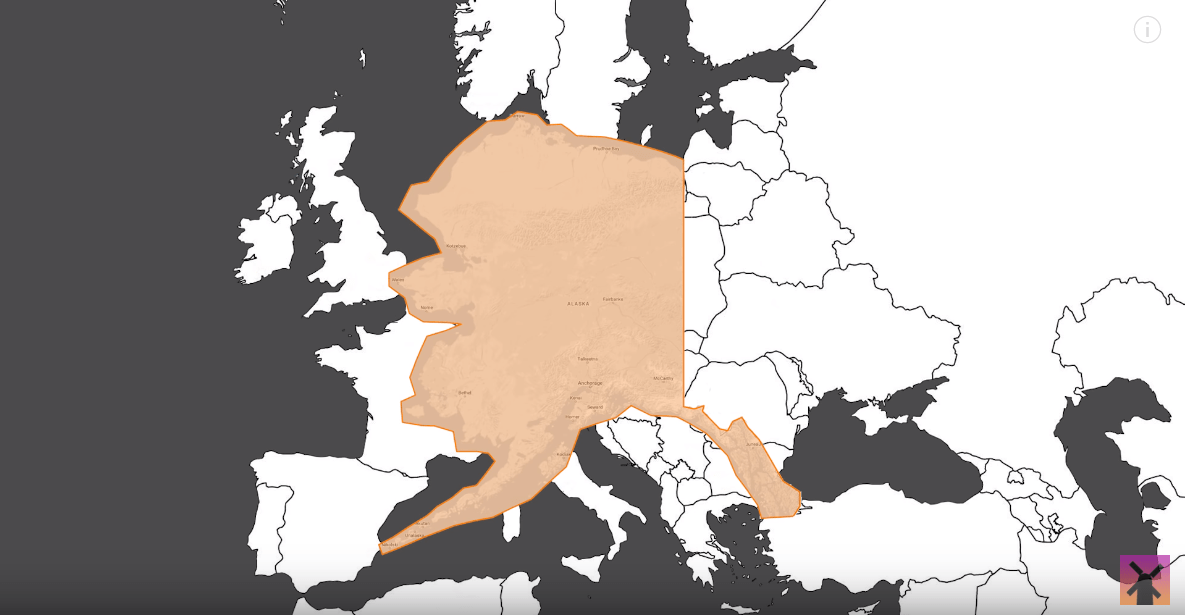 Alaska In A Map Of Europe If Alaska was in Europe MapPorn