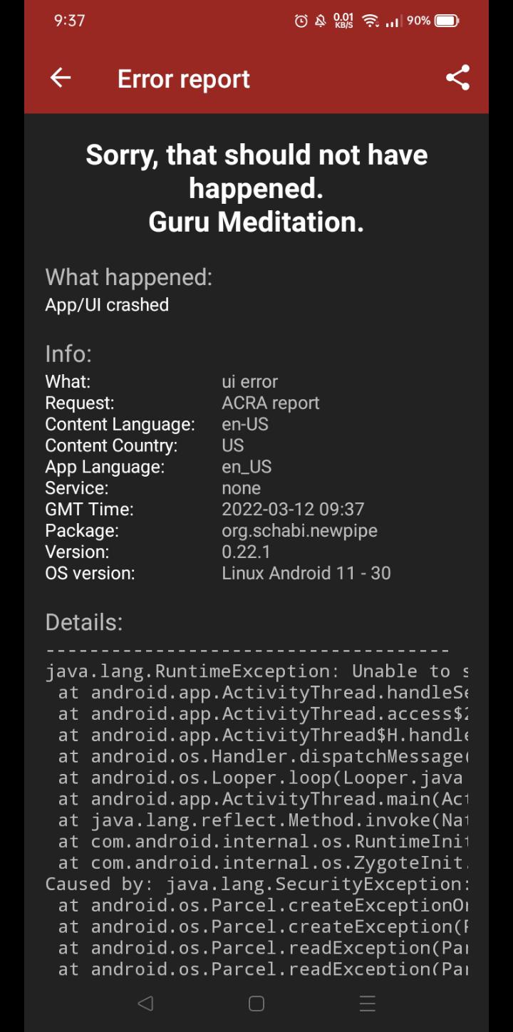this happened while trying to import my subscriptions