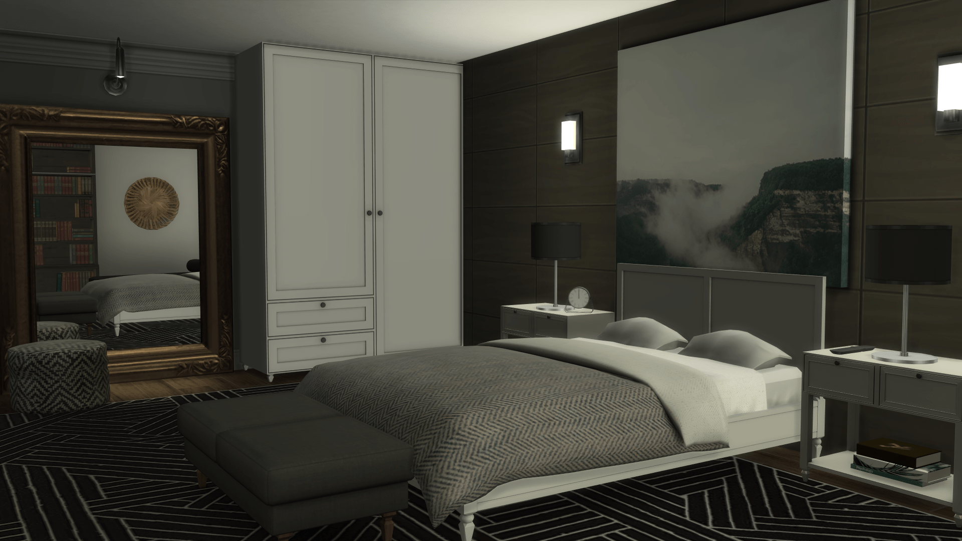 quite like the way this master bedroom turned out. r/Sims4