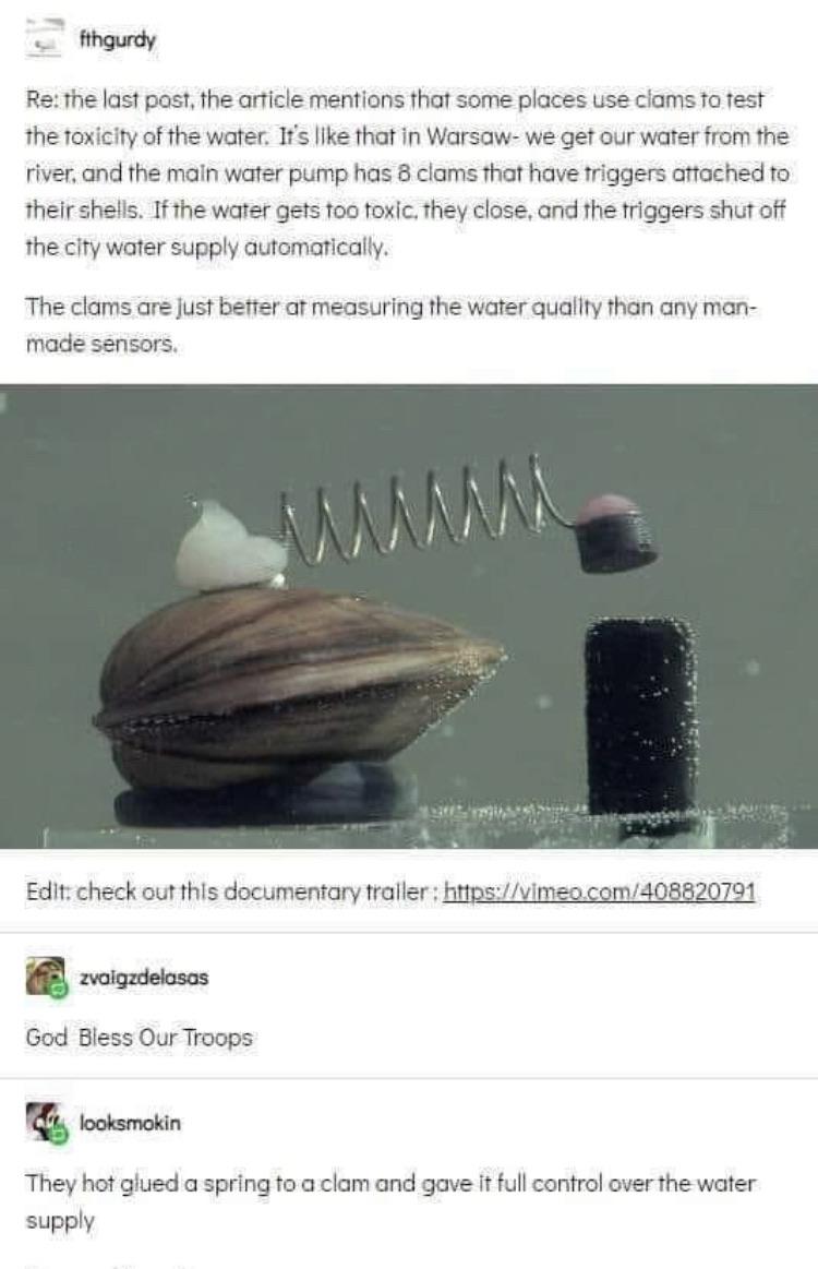 They hot glued a spring to a clam and gave it full control over the